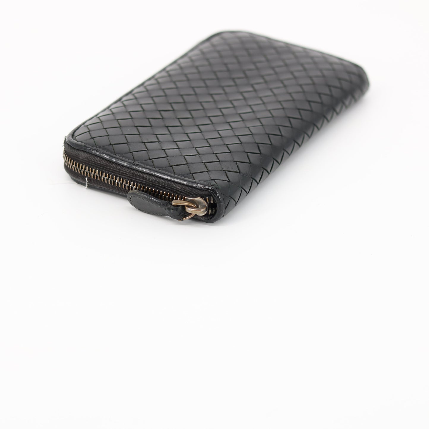 Bottega Black Intrecciato Weave Wallet