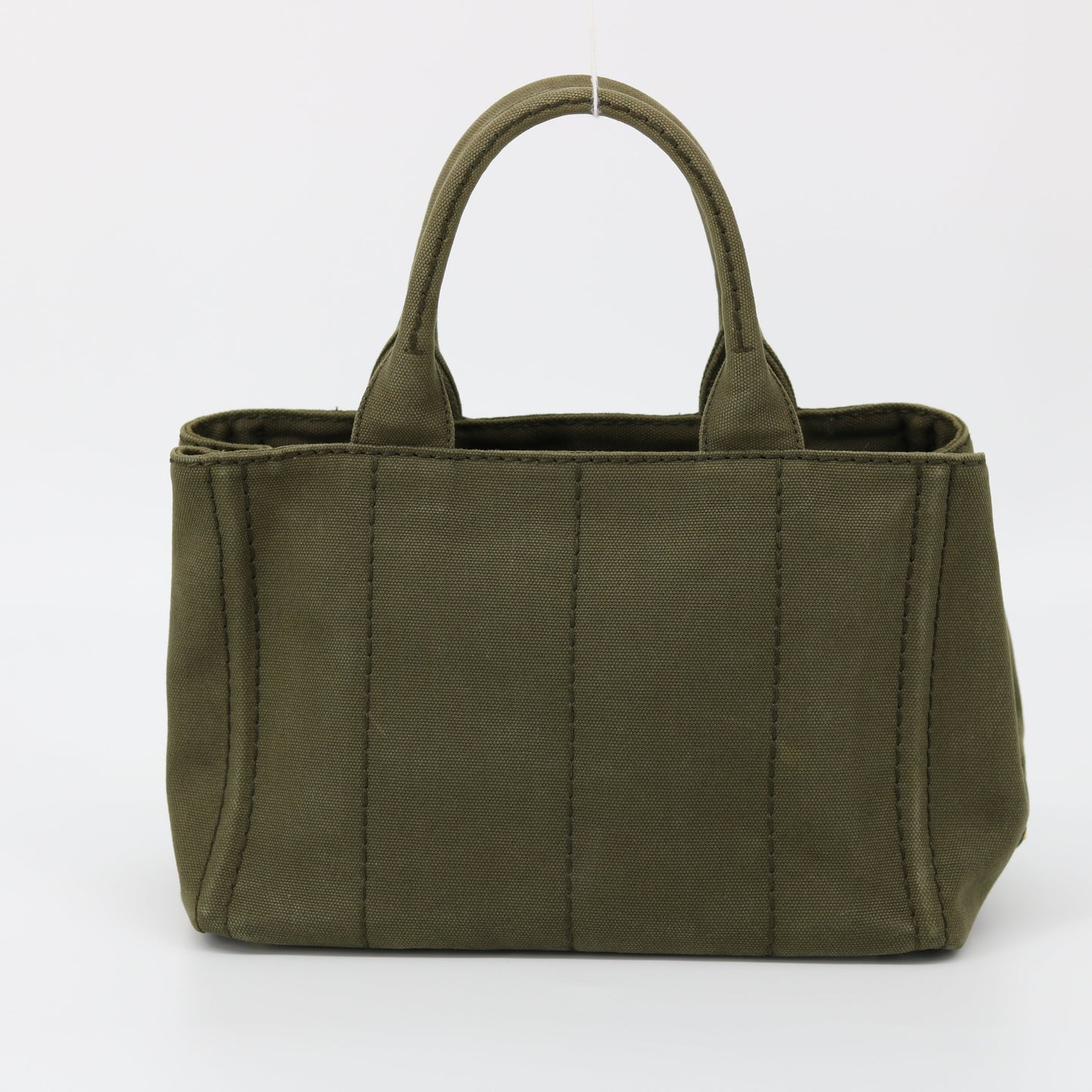 Prada Khaki Green Canvas Canapa Logo 2 Way Tote