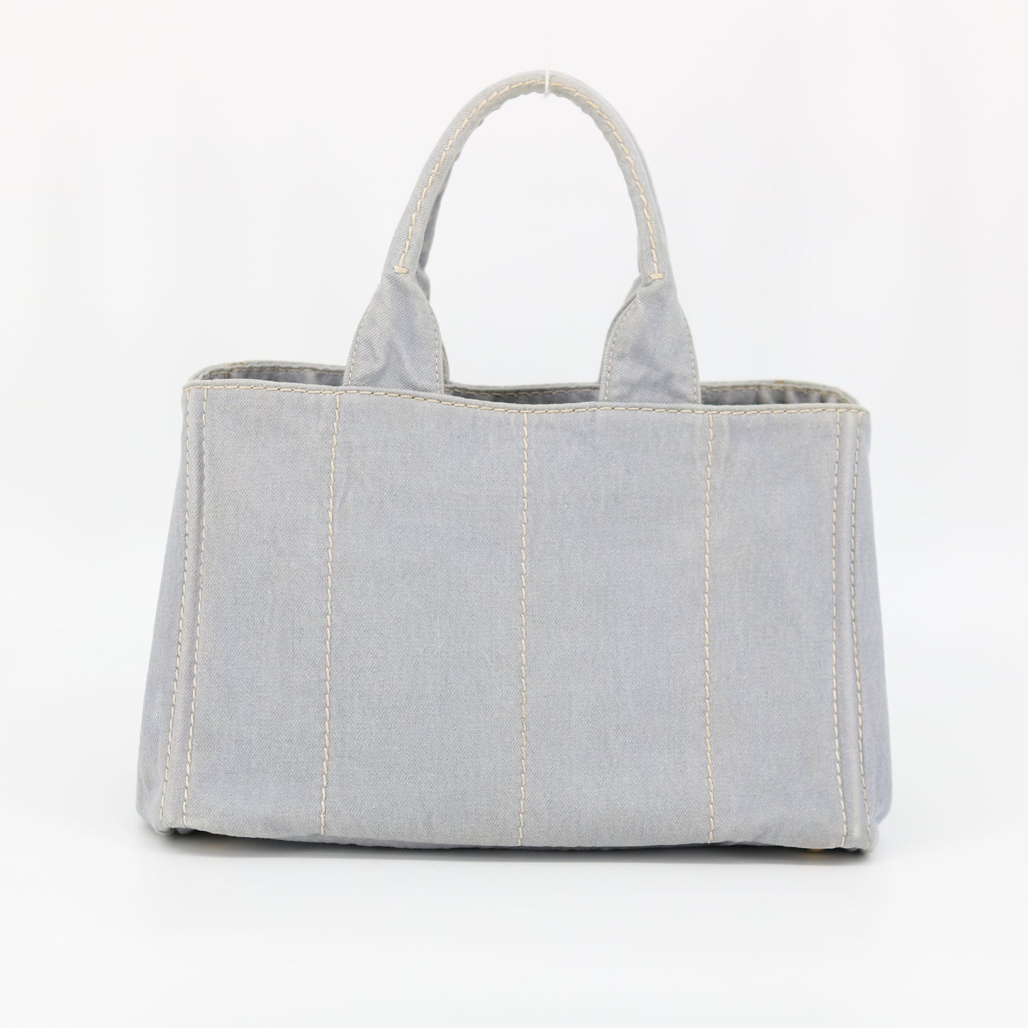 Prada Grey Canvas Canapa Logo Tote