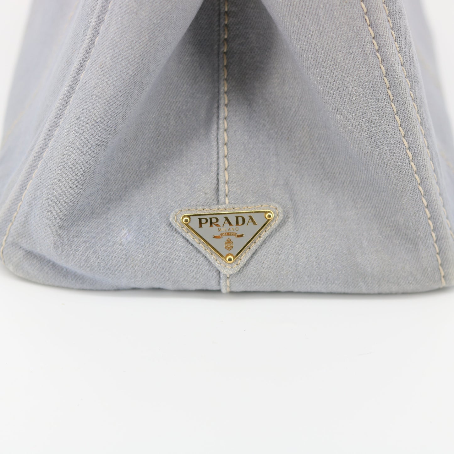 Prada Grey Canvas Canapa Logo Tote