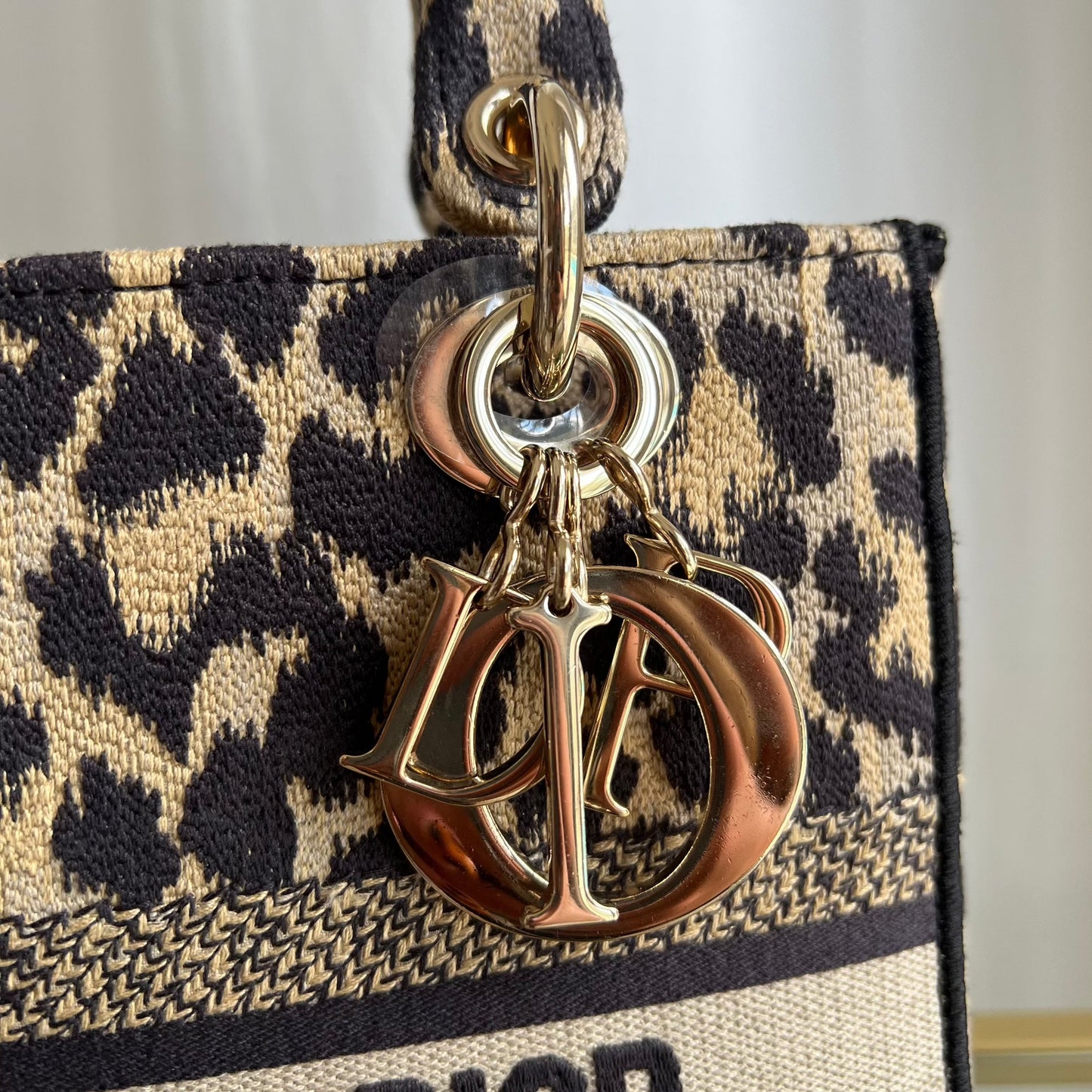 DIOR Lady D-Lite Medium Leopard Jacquard Two-Way Handbag