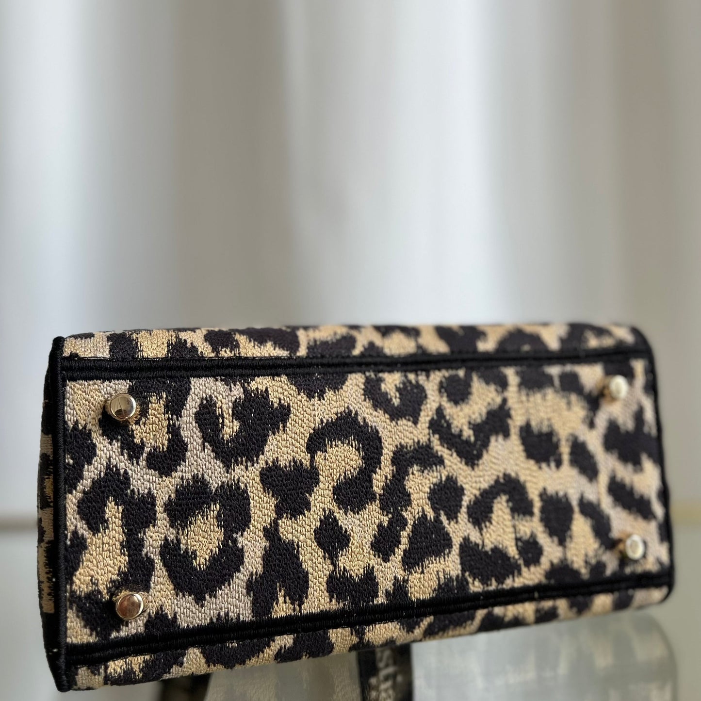 DIOR Lady D-Lite Medium Leopard Jacquard Two-Way Handbag