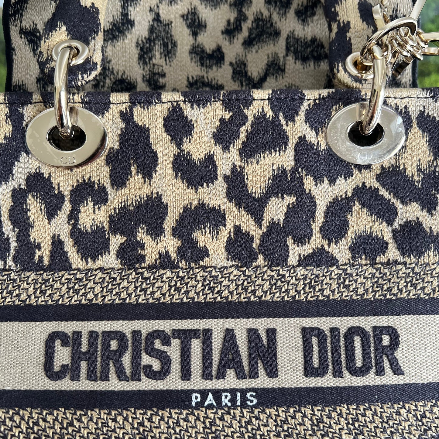 DIOR Lady D-Lite Medium Leopard Jacquard Two-Way Handbag