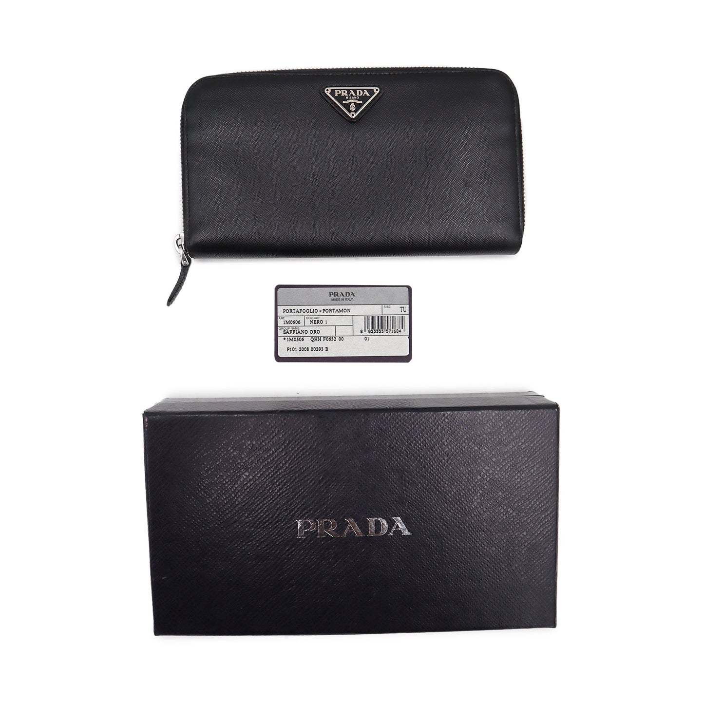 Prada Saffiano Zip Around Wallet