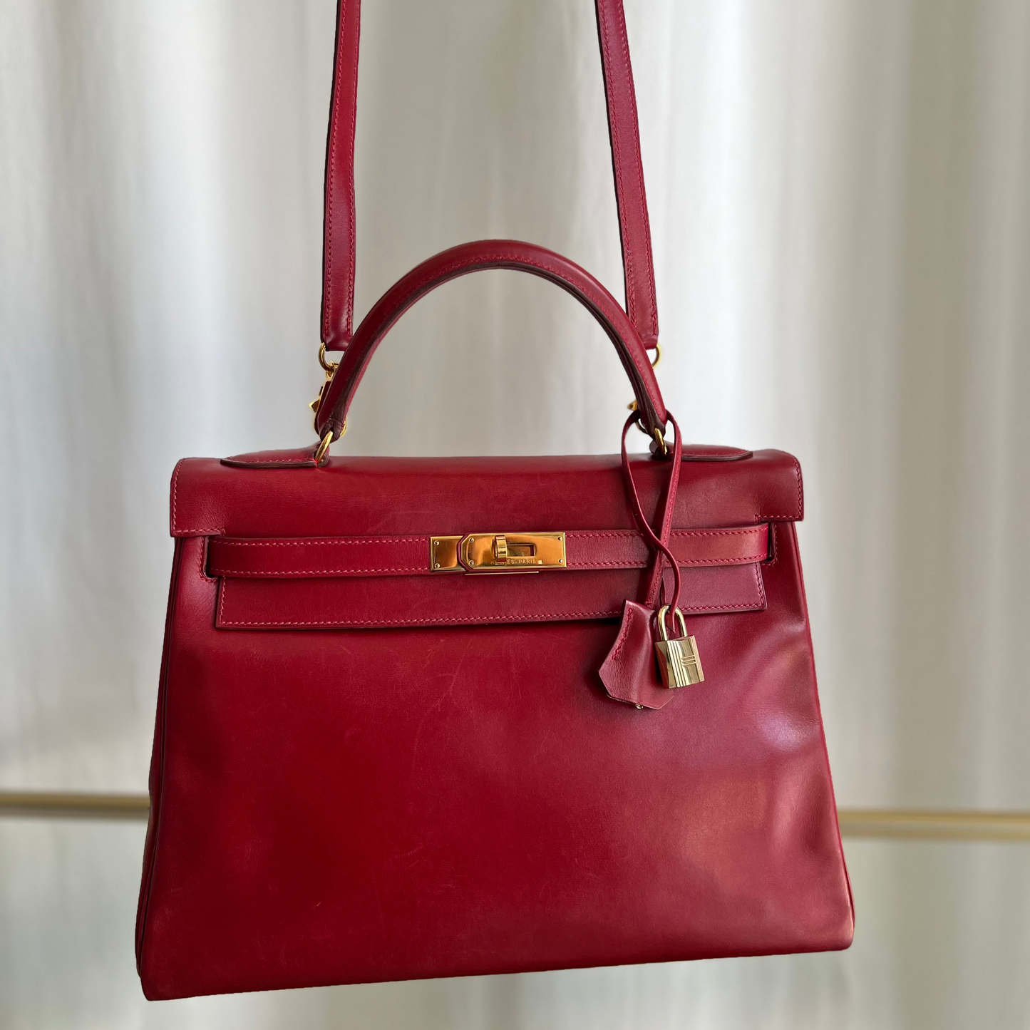 HERMES Red Leather Kelly 32