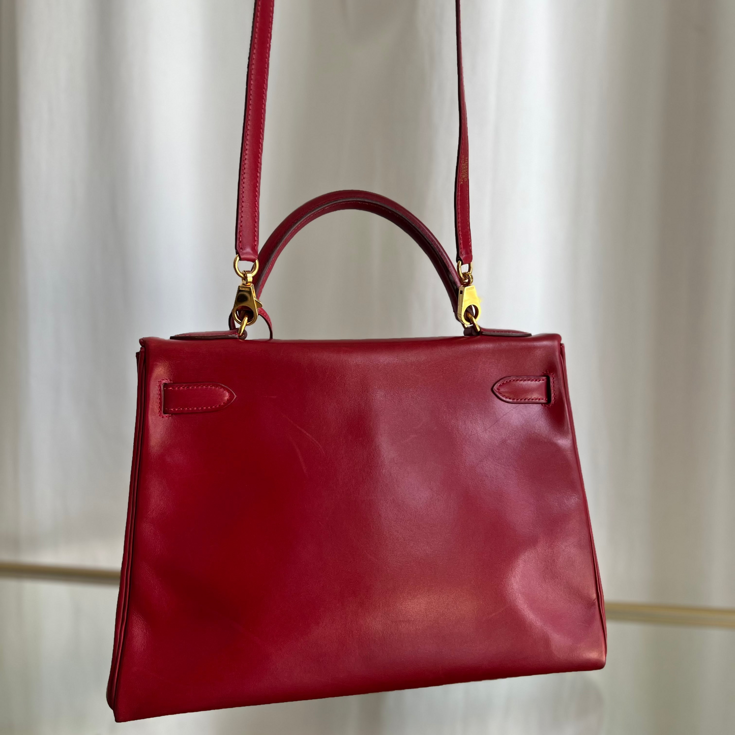 HERMES Red Leather Kelly 32