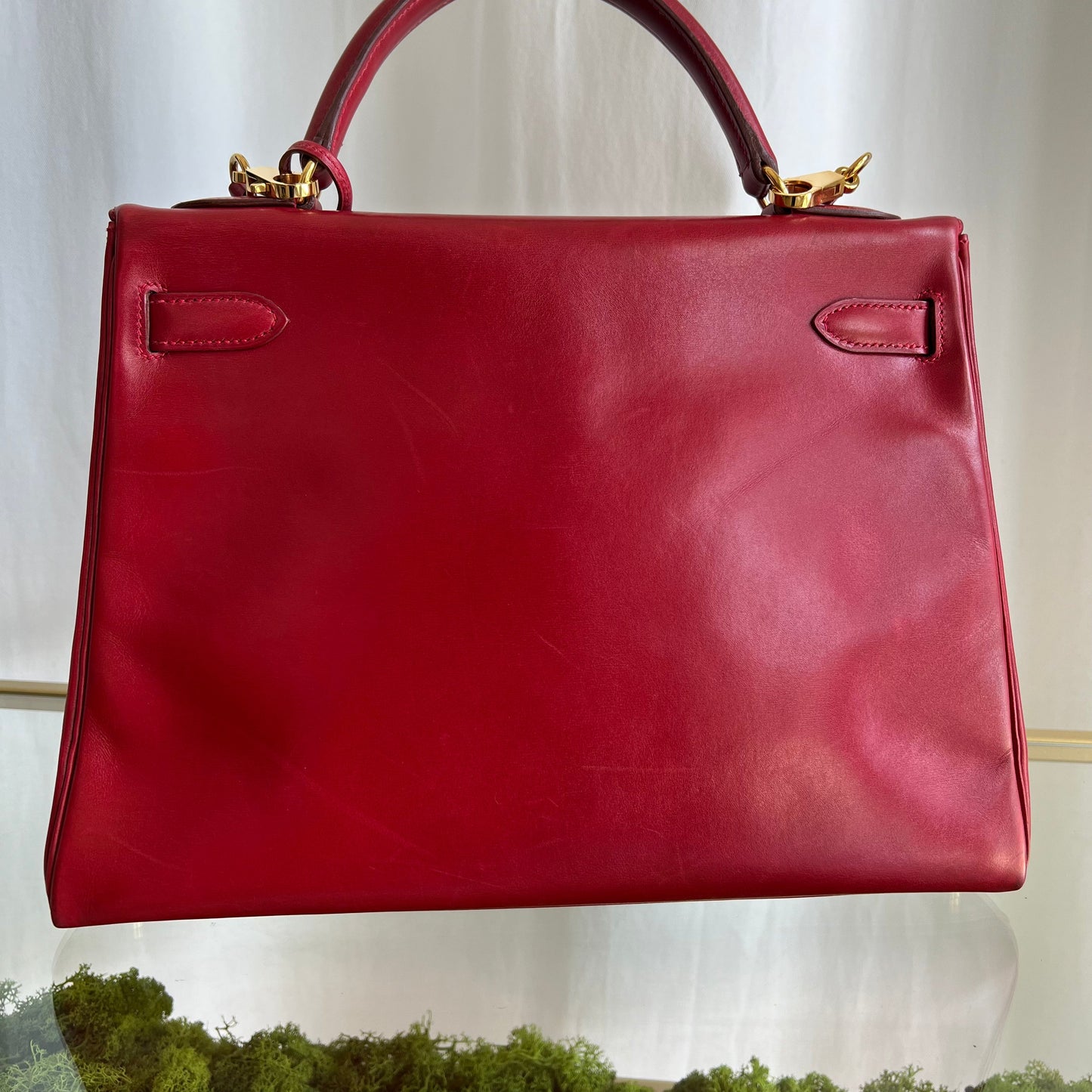 HERMES Red Leather Kelly 32