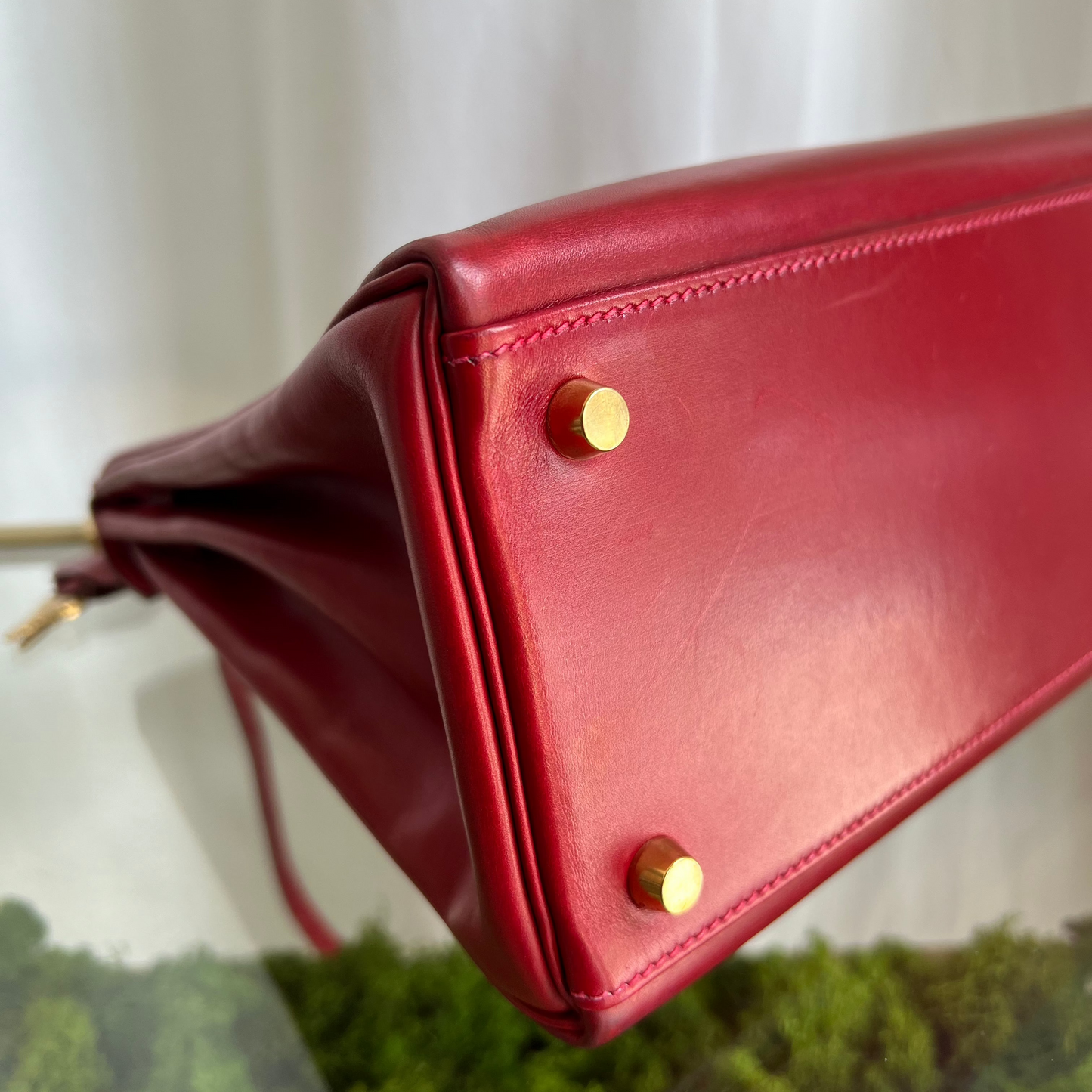 HERMES Red Leather Kelly 32