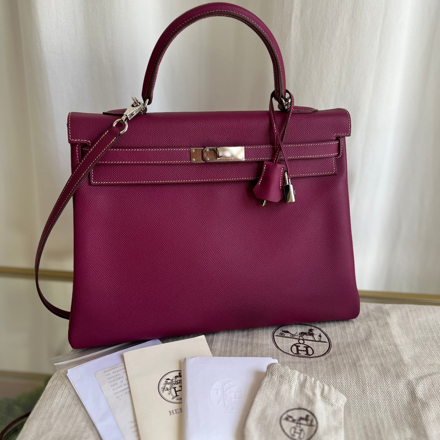 HERMES Fuschia Candy Kelly 35