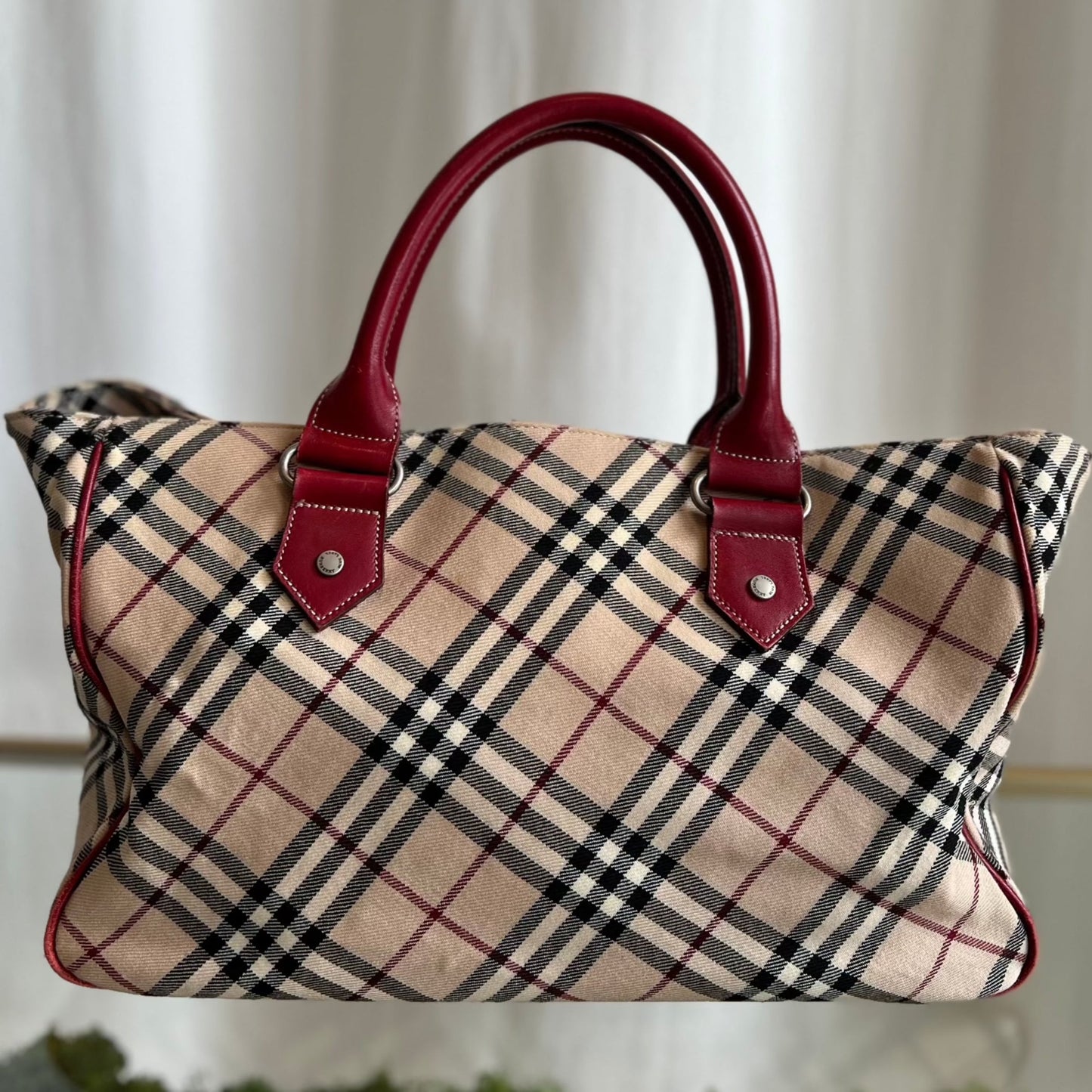 BURBERRY Beige Canvas Check Tote