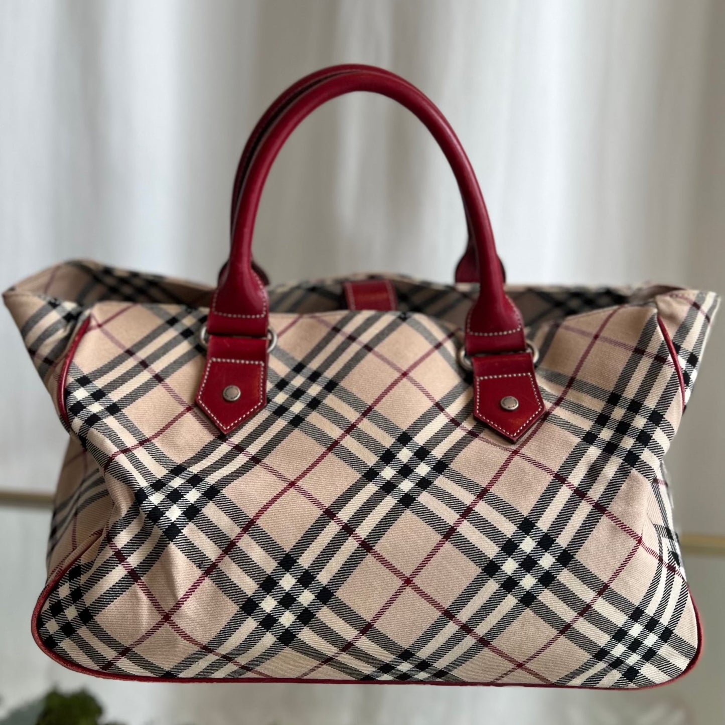 BURBERRY Beige Canvas Check Tote