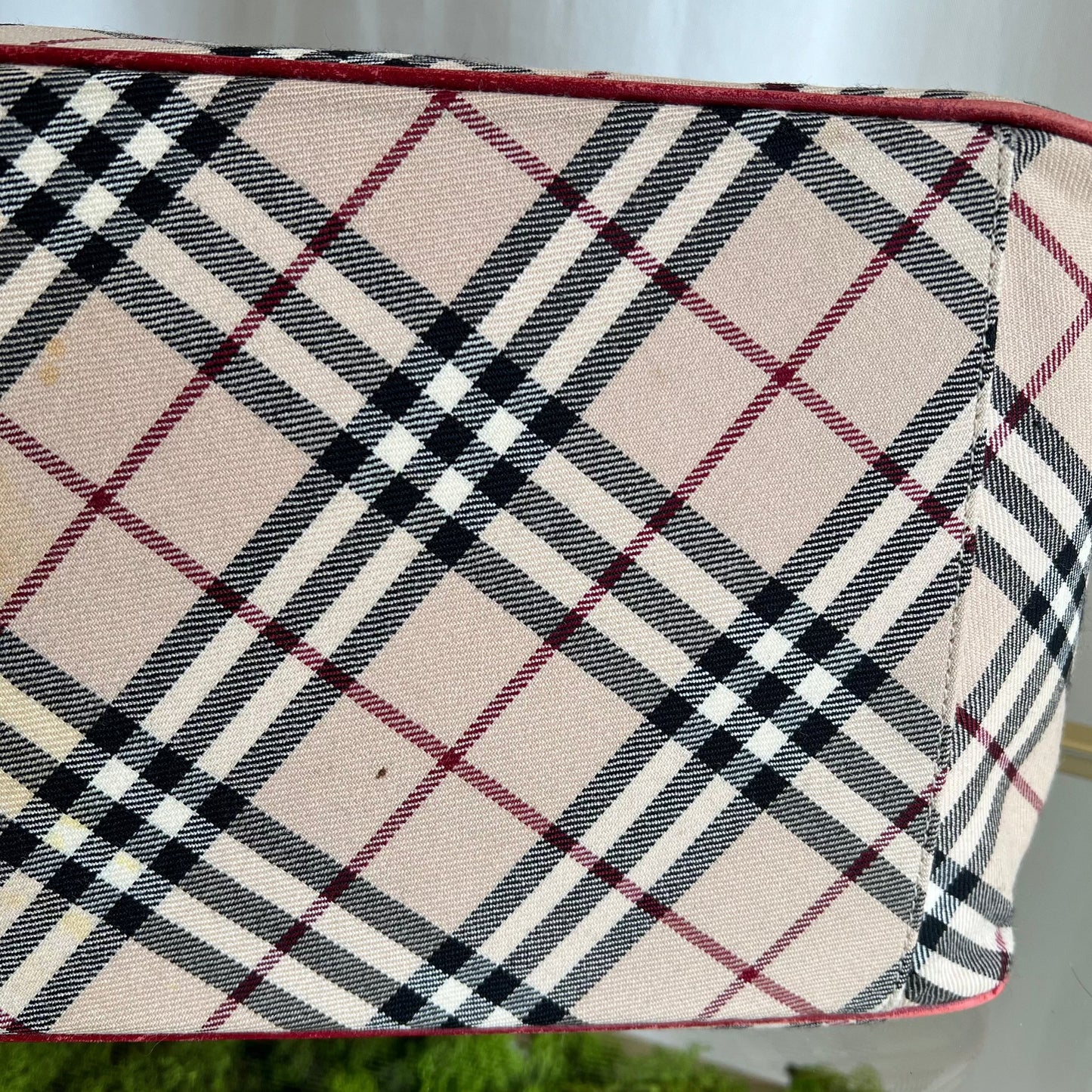 BURBERRY Beige Canvas Check Tote