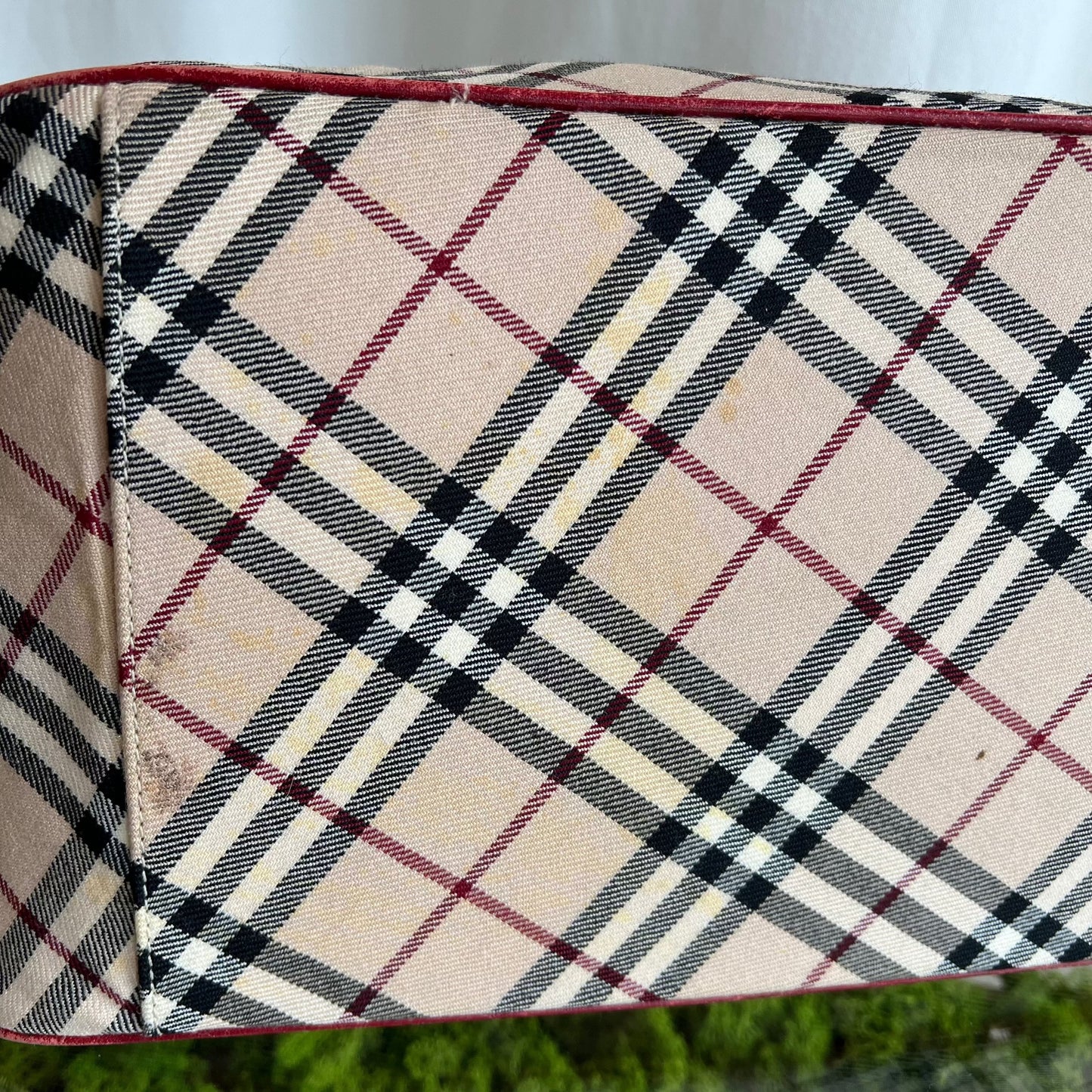 BURBERRY Beige Canvas Check Tote