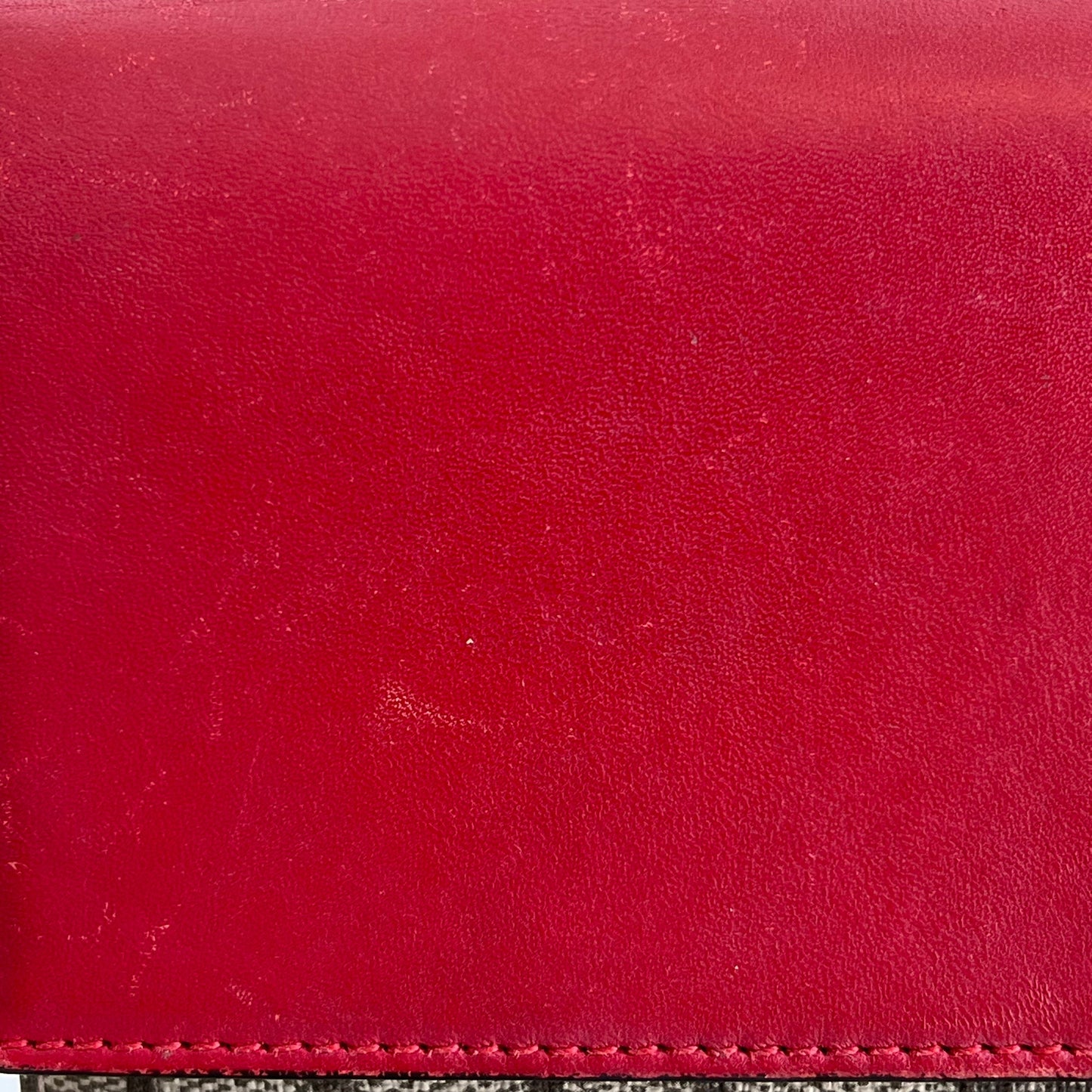 GUCCI Red Leather GG Supreme Long Wallet