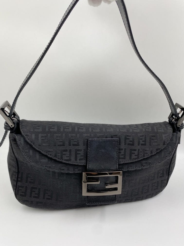 Vintage Fendi Baguette in Black Zucca Canvas