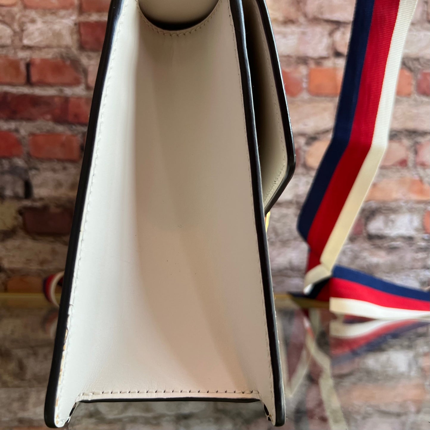 Gucci White Leather Sylvie Shoulder Bag