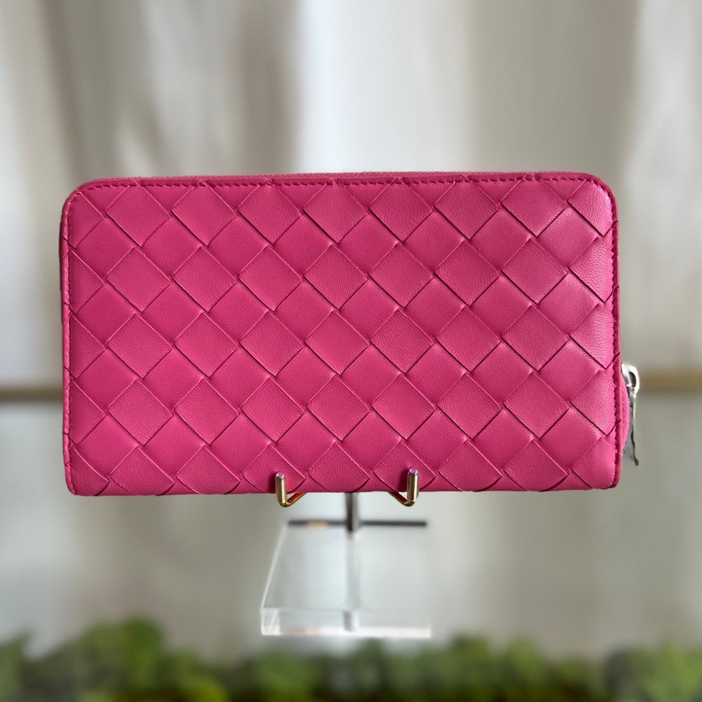 BOTTEGA VENETA Long Wallet Pink Intrecciato Napa Leather VCPP2