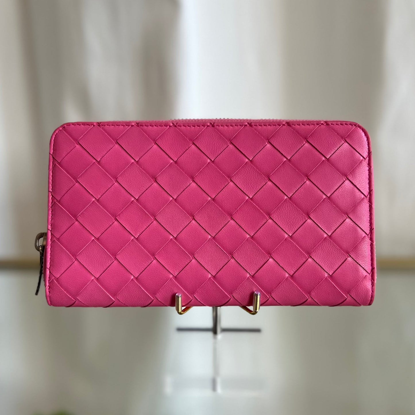 BOTTEGA VENETA Long Wallet Pink Intrecciato Napa Leather VCPP2