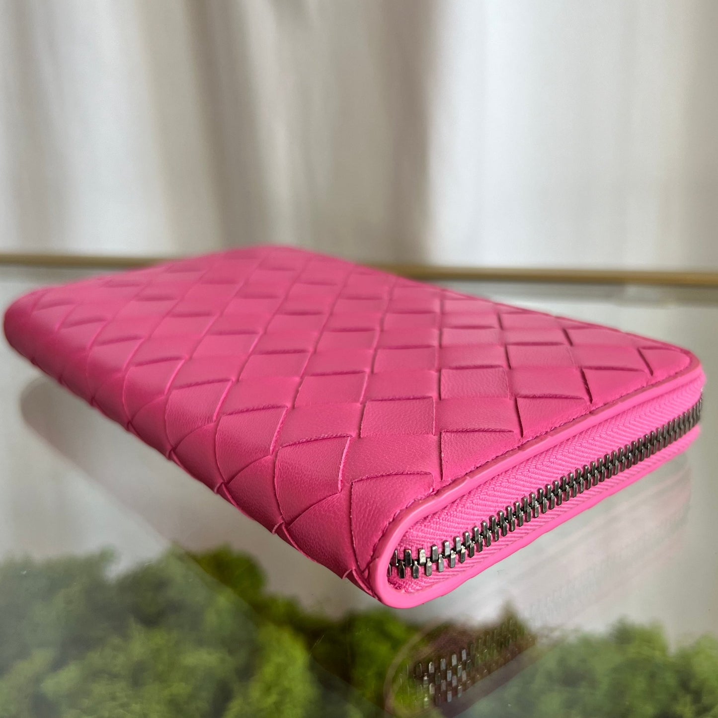 BOTTEGA VENETA Long Wallet Pink Intrecciato Napa Leather VCPP2