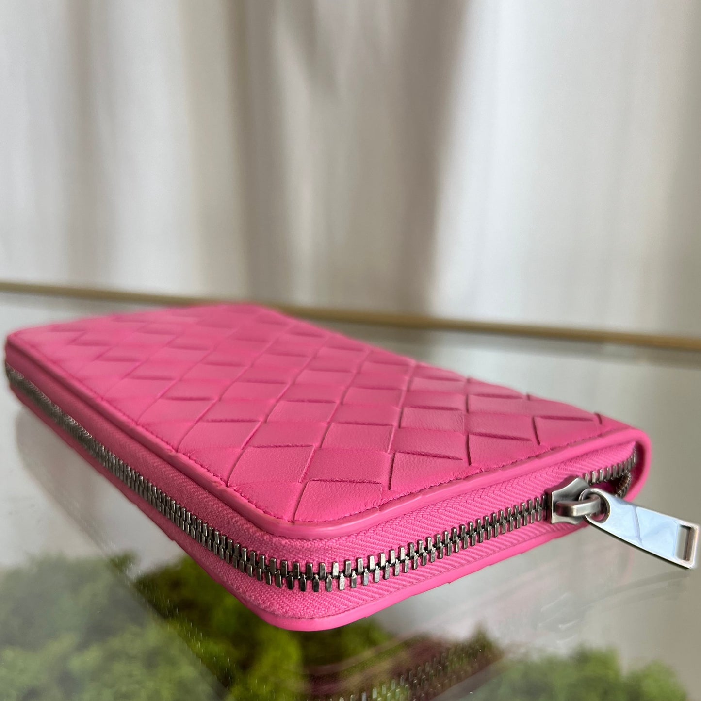 BOTTEGA VENETA Long Wallet Pink Intrecciato Napa Leather VCPP2