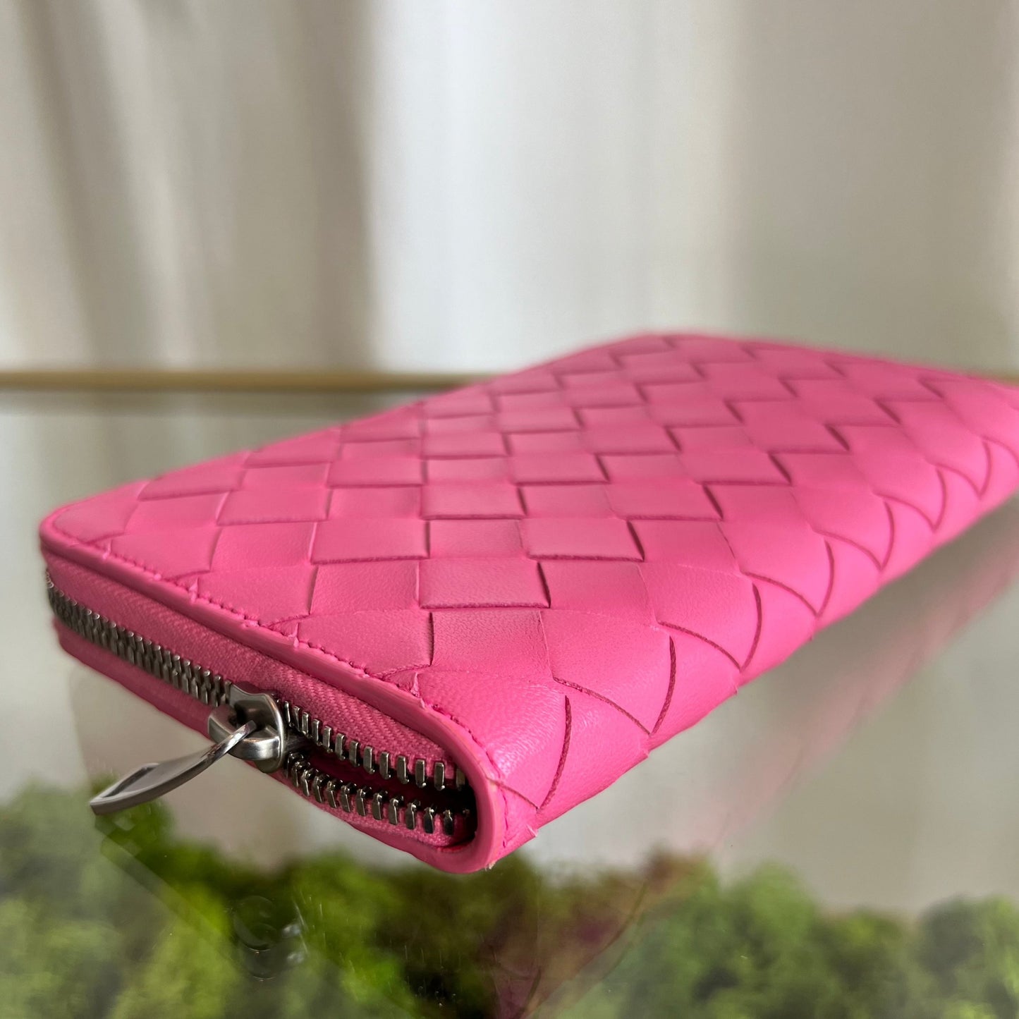 BOTTEGA VENETA Long Wallet Pink Intrecciato Napa Leather VCPP2