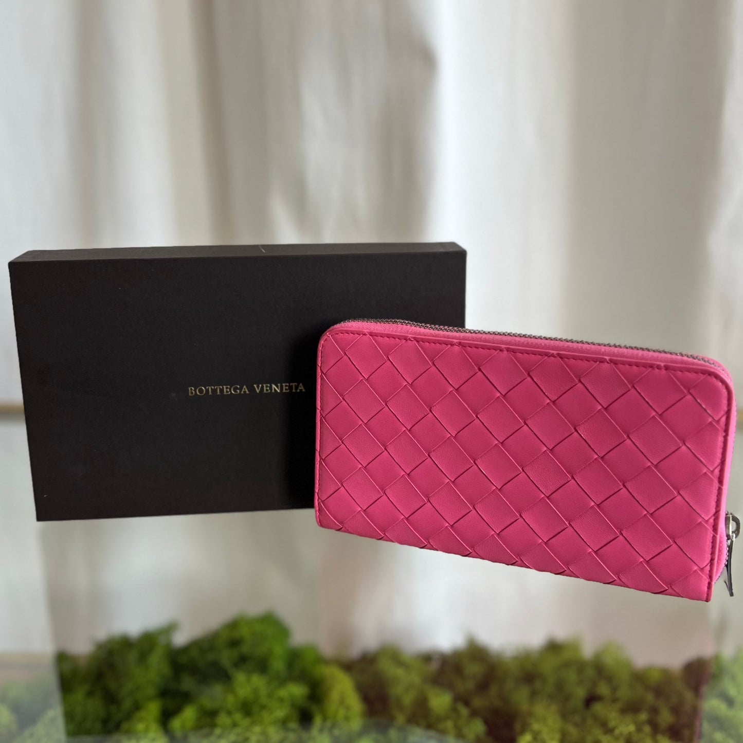 BOTTEGA VENETA Long Wallet Pink Intrecciato Napa Leather VCPP2