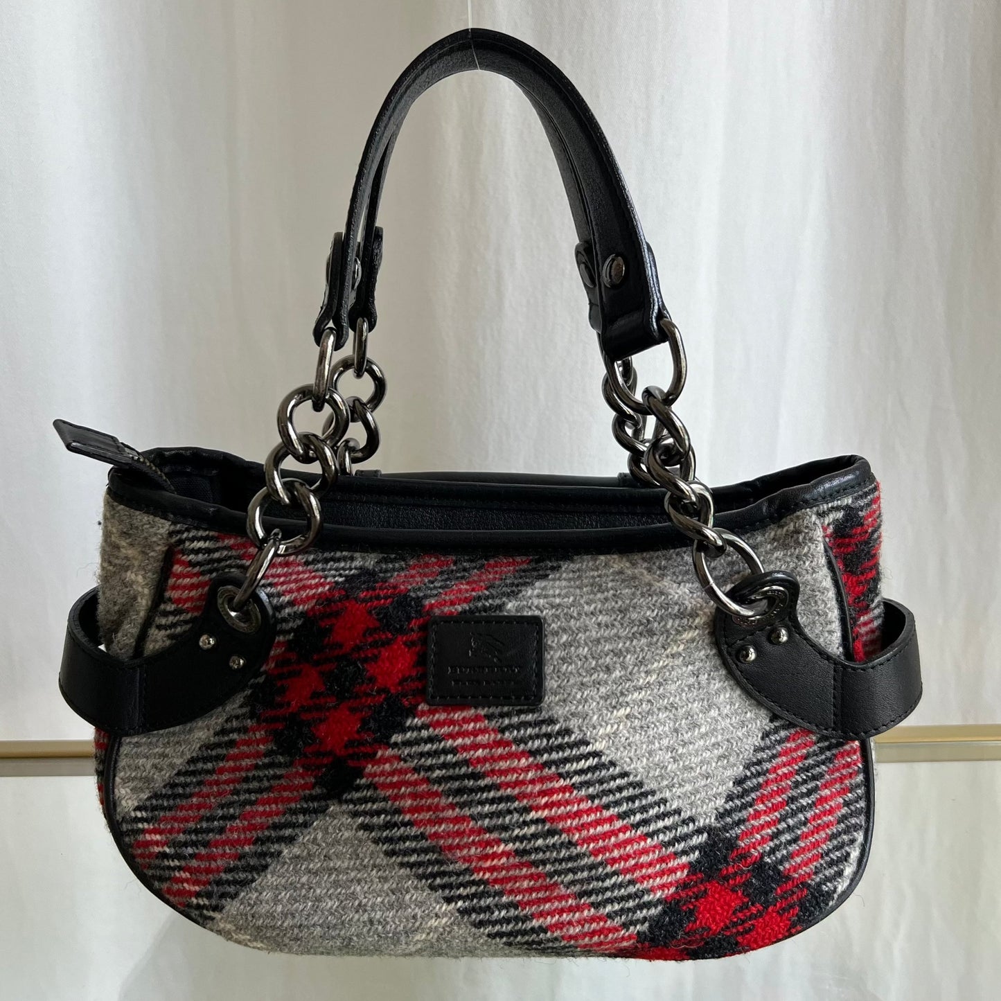 BURBERRY Nova Check Blue Label Multicolor Wool Handbag