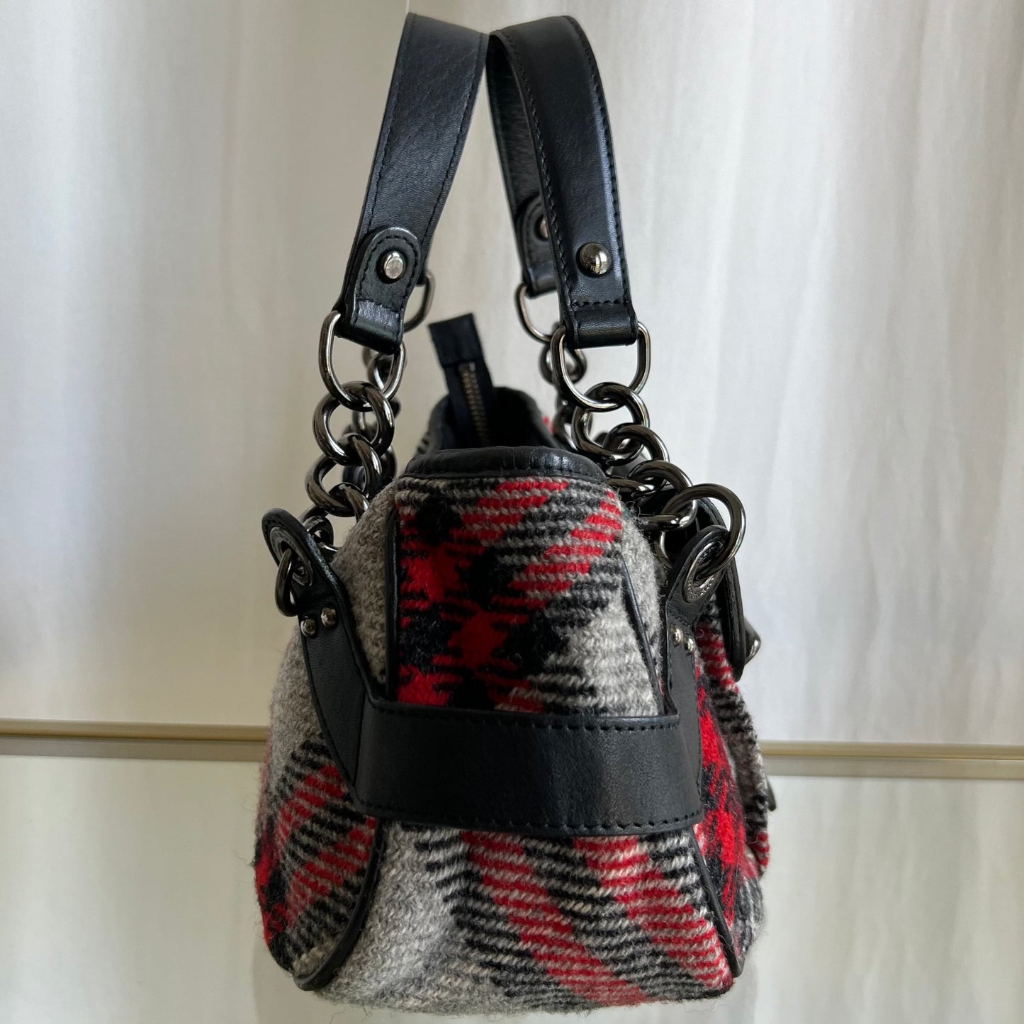 BURBERRY Nova Check Blue Label Multicolor Wool Handbag