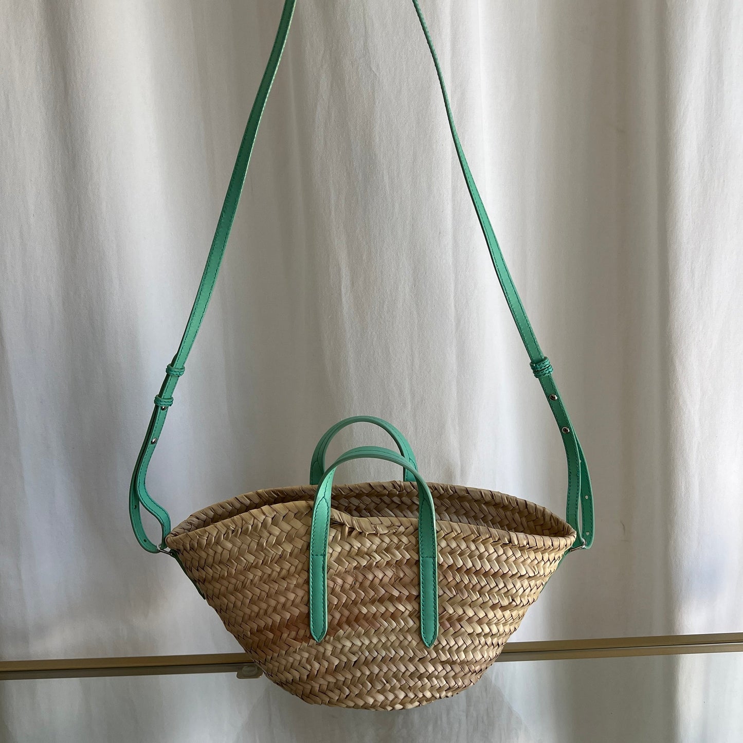 JIMMY CHOO Straw Green 2 Way Handbag