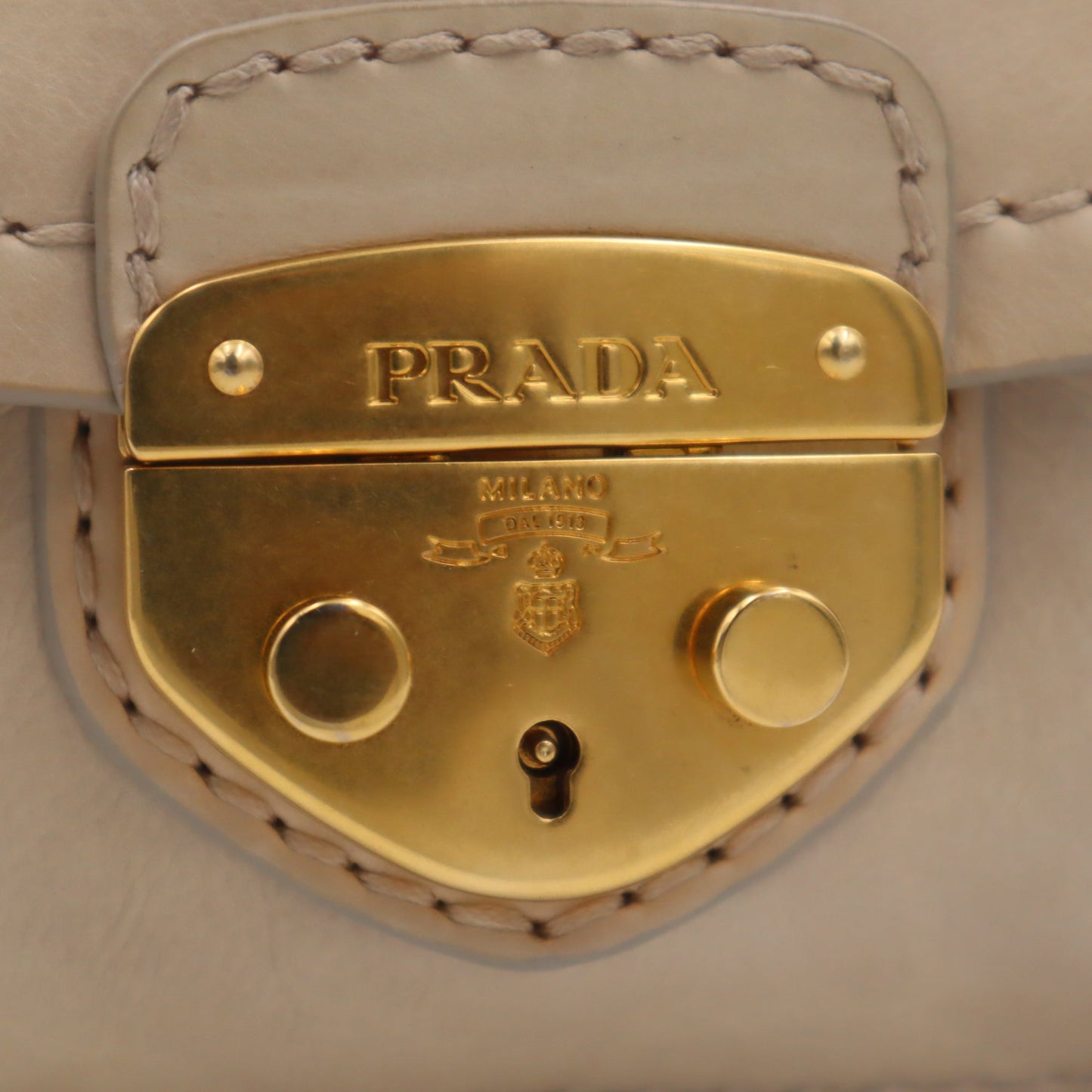 Prada Glace Calfskin Pushlock Chain Shoulder Bag