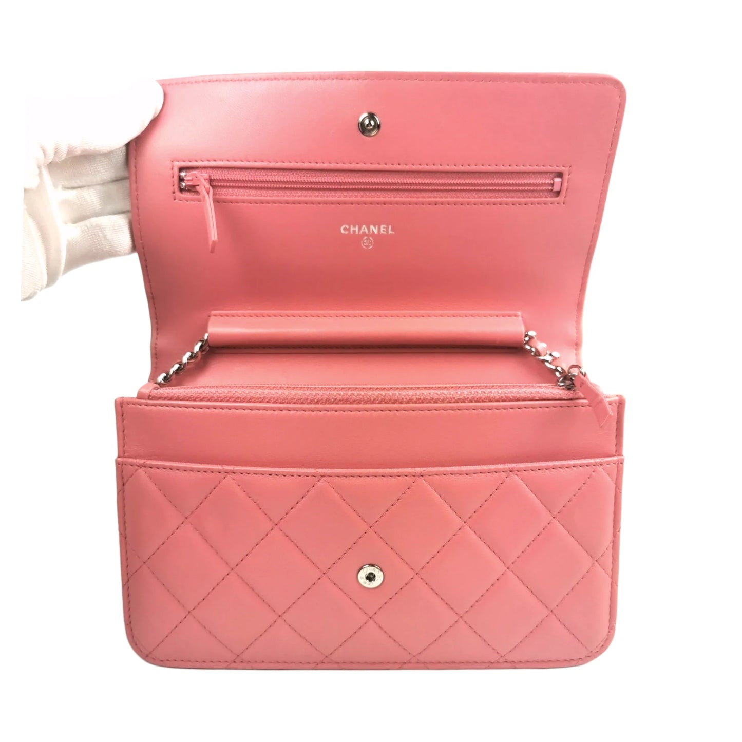 Chanel WoC Pink Lambskin Silver