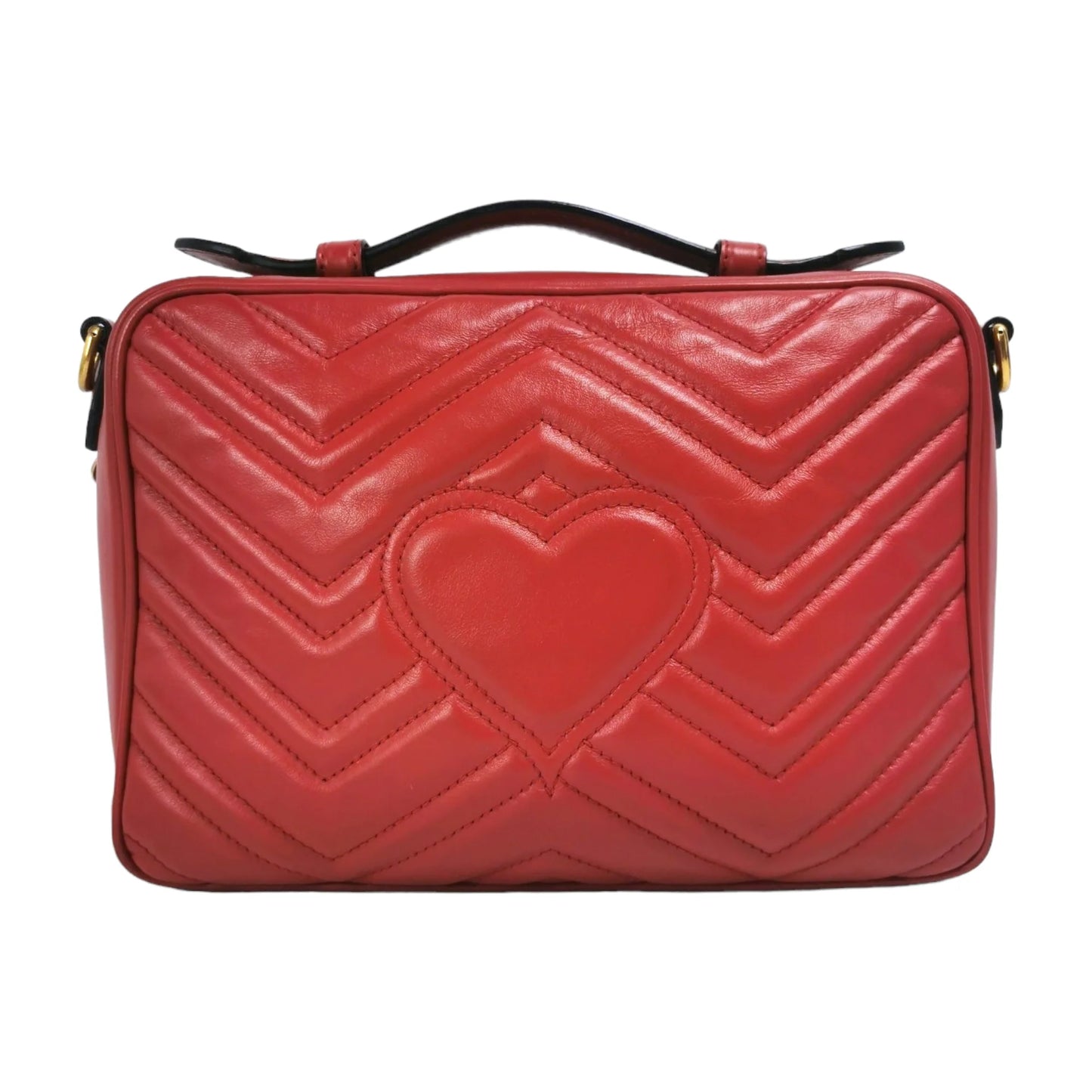 Gucci Marmont Top Handle Small Red Calfskin