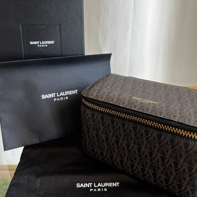 SAINT LAURENT Black/Brown x PVC/Leather Jewelry Box