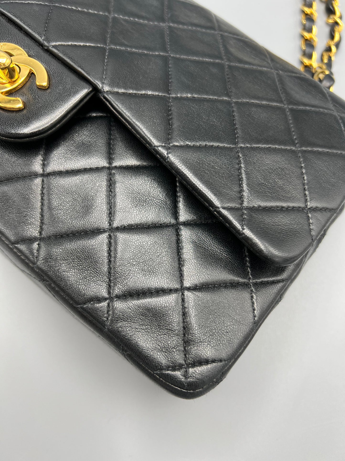 Vintage Black Lambskin Medium Classic Flap