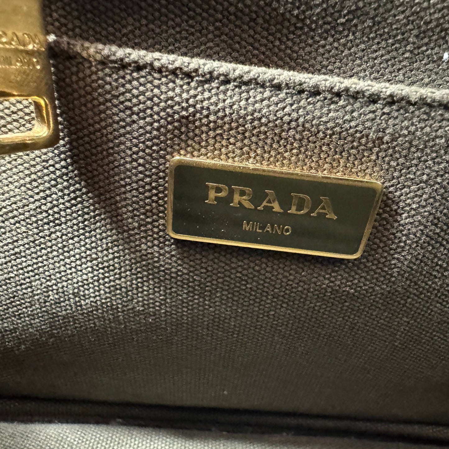 Prada Khaki Green Canvas Canapa Logo 2 Way Tote