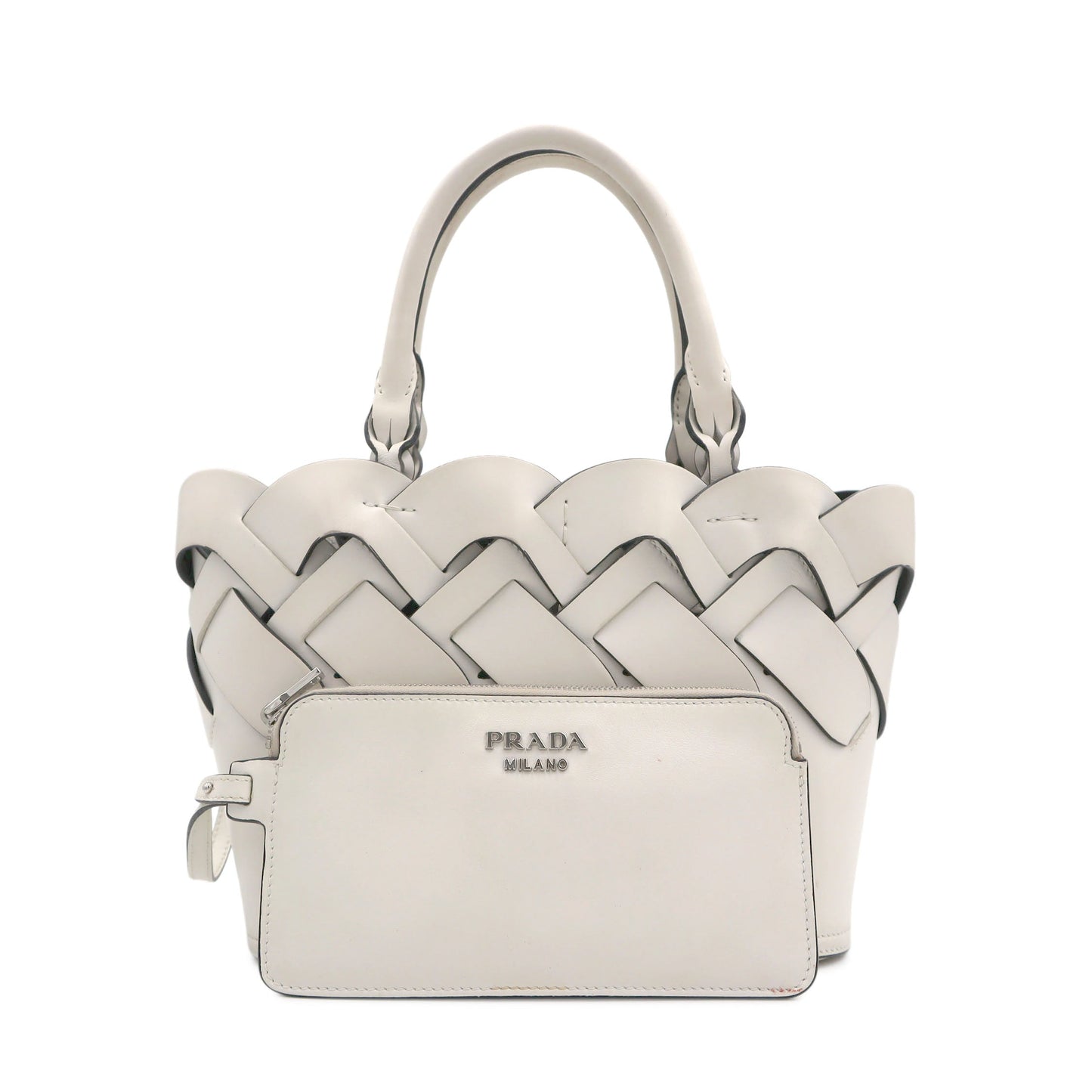 Prada Vitello Intreccio Tress Small Handbag