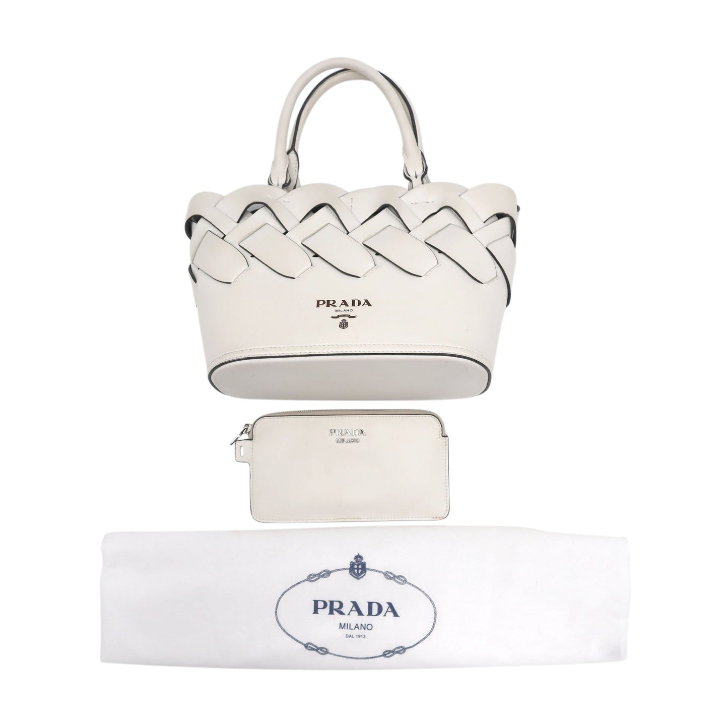 Prada Vitello Intreccio Tress Small Handbag