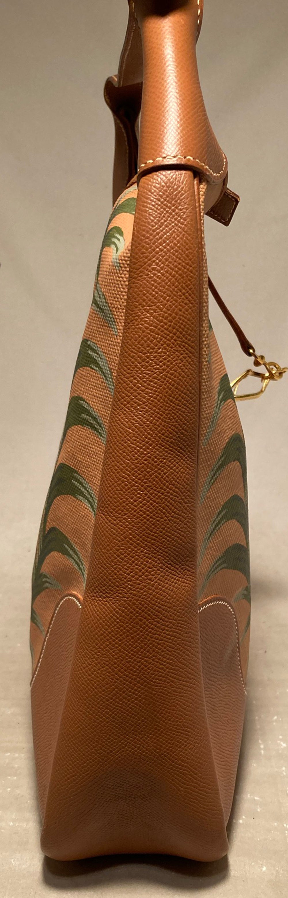 Vintage Hermes Trim Bag with Hand Painted Tiger