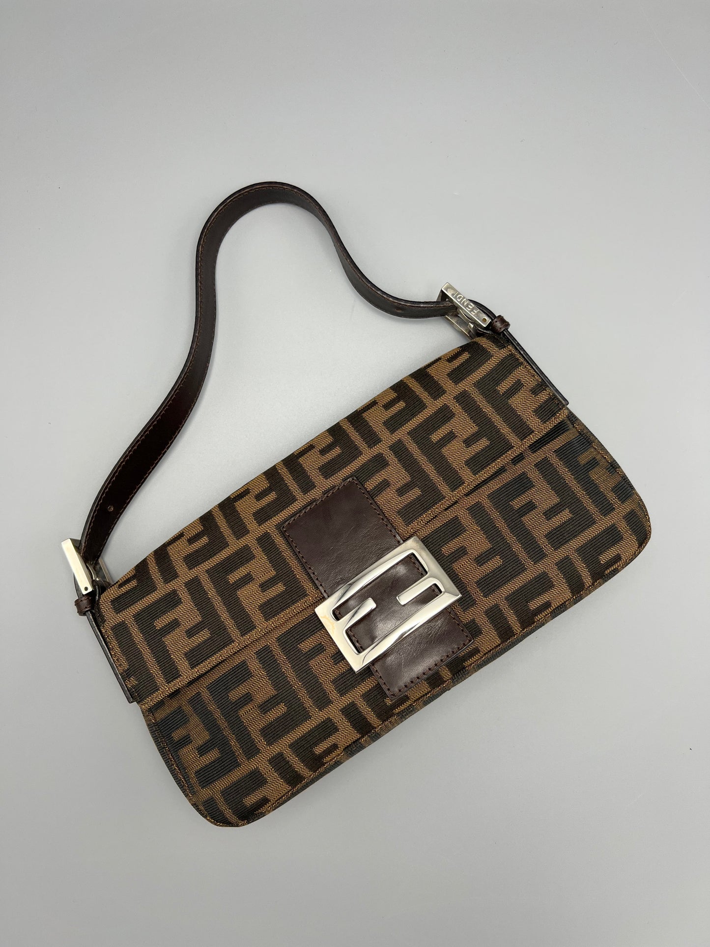 Fendi Zucca Canvas Vintage Baguette Bag