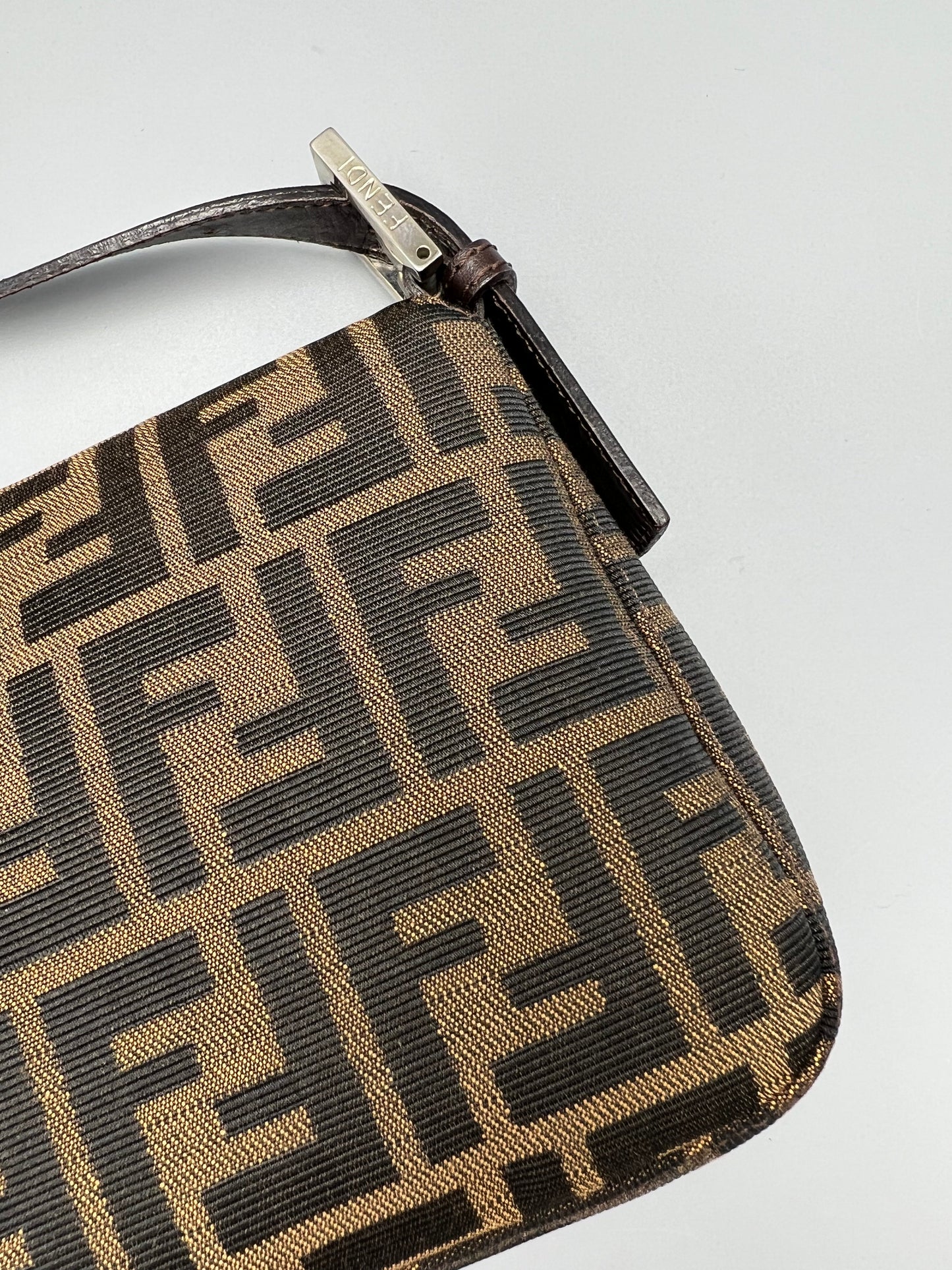 Fendi Zucca Canvas Vintage Baguette Bag