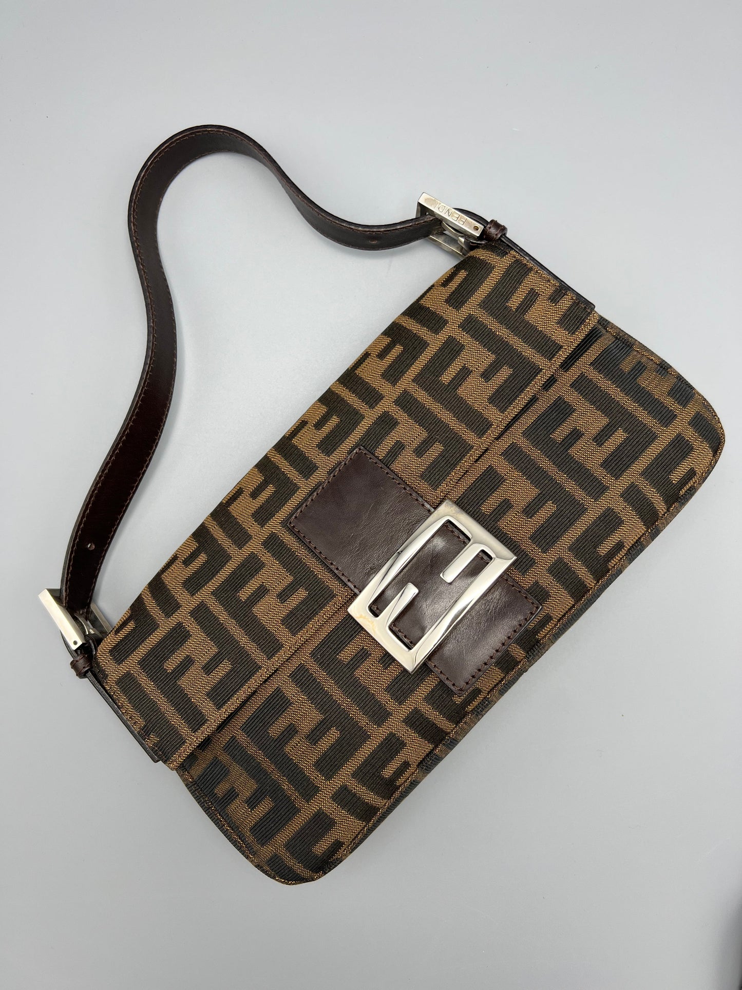 Fendi Zucca Canvas Vintage Baguette Bag