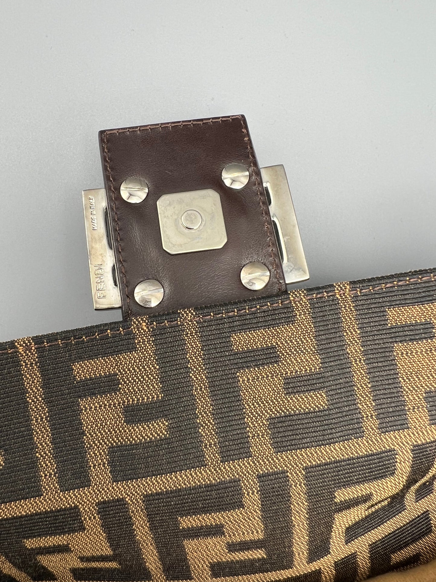 Fendi Zucca Canvas Vintage Baguette Bag