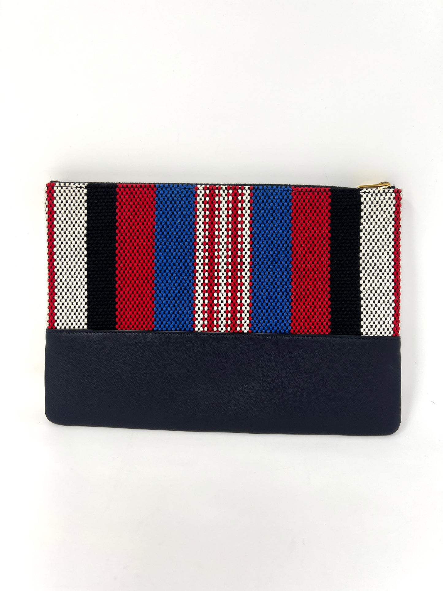 SOLO CLUTCH POUCH IN STRIPED CANVAS