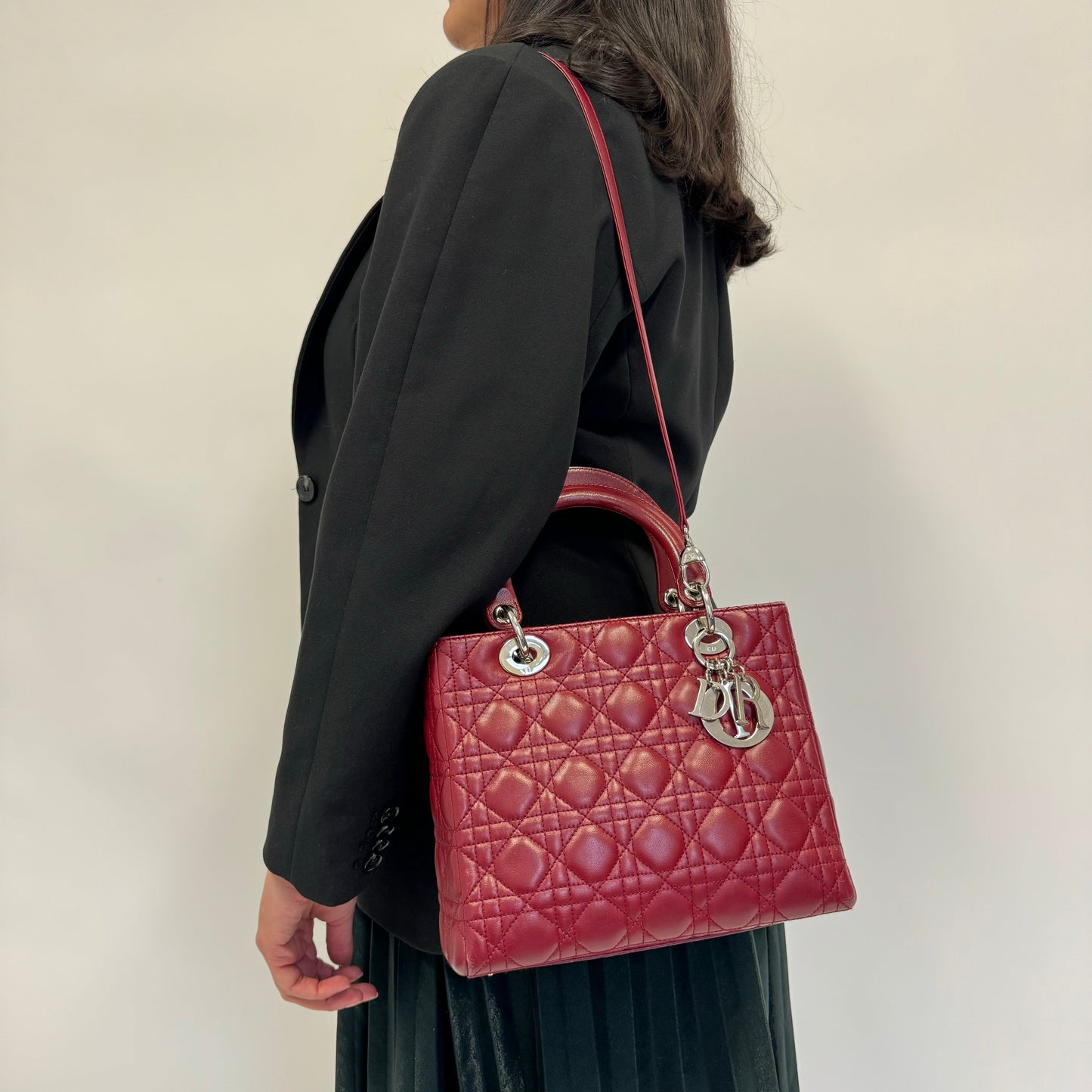 Dior Deep Red Vintage Medium Lady Dior 2007