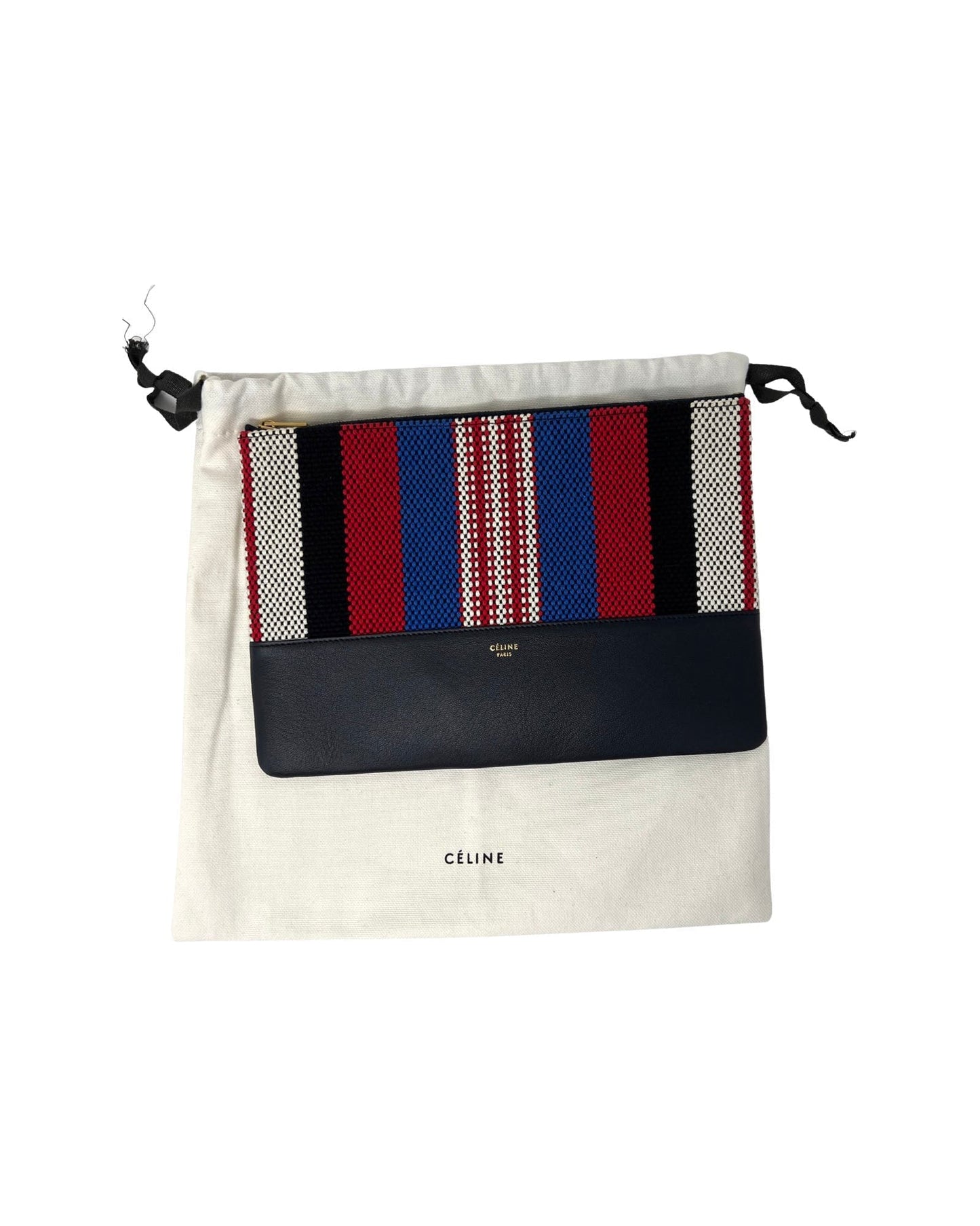 SOLO CLUTCH POUCH IN STRIPED CANVAS