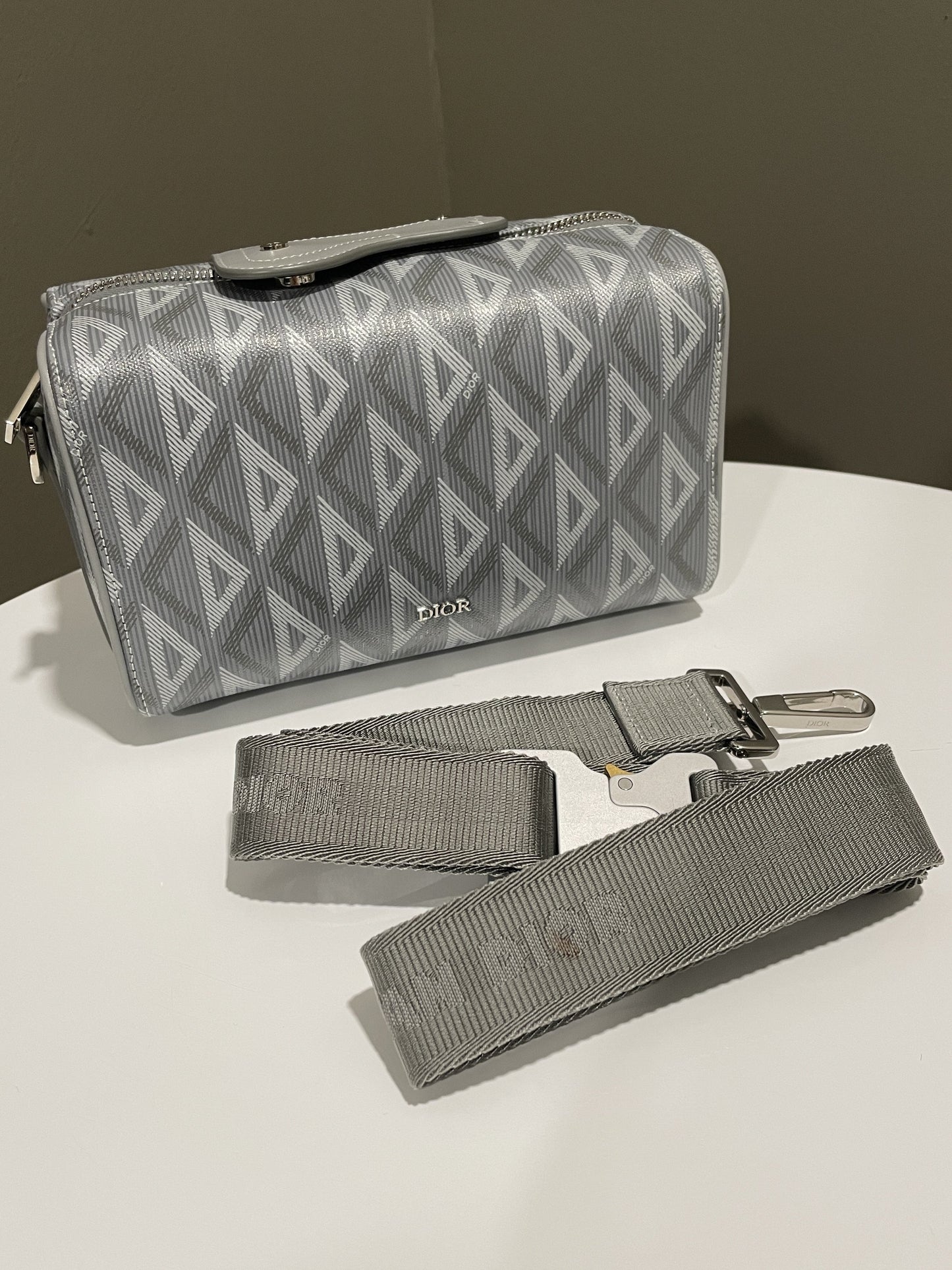 Dior Lingot 22 Grey CD Diamond Canvas & Calfskin