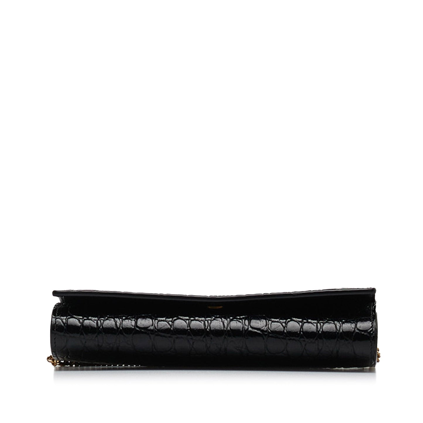 Yves Saint Laurent WOC Black Croc Embossed Leather