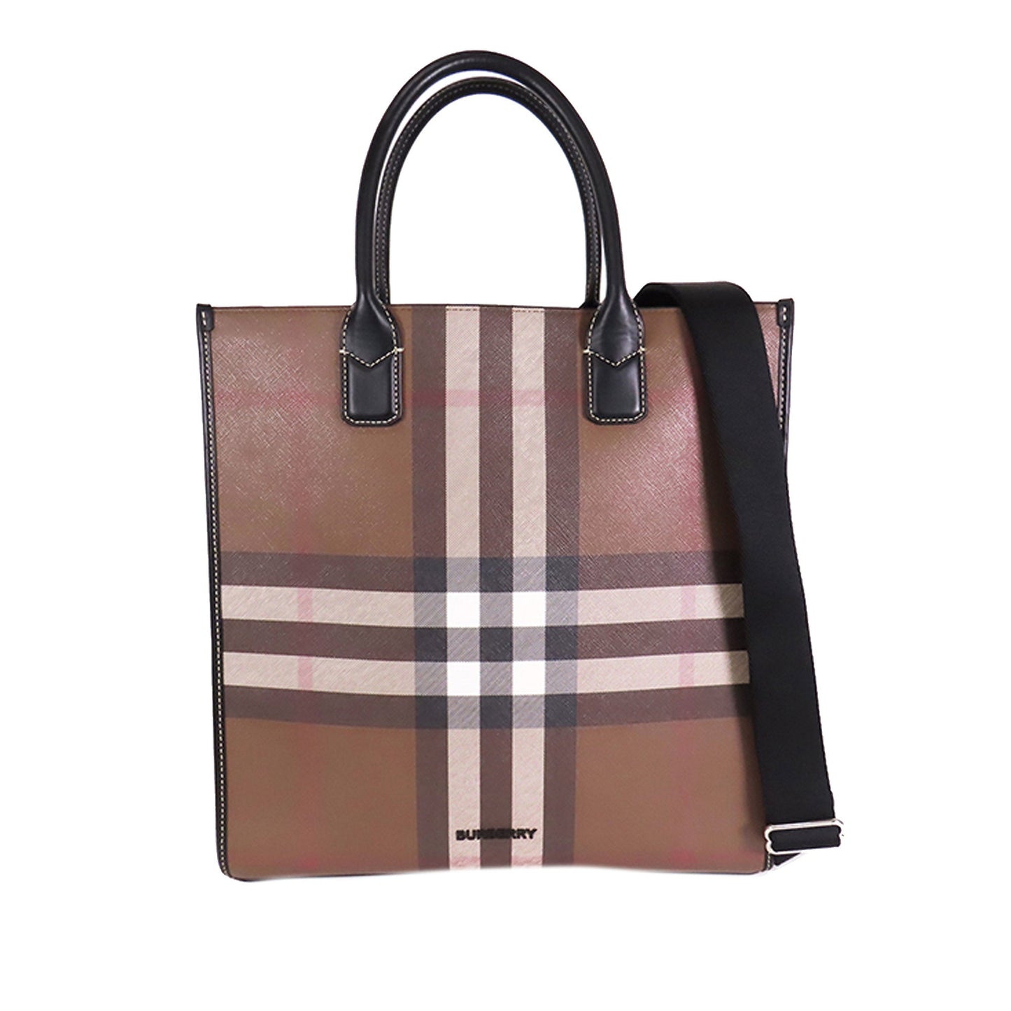 Brown Burberry Slim Denny Vertical Tote Satchel