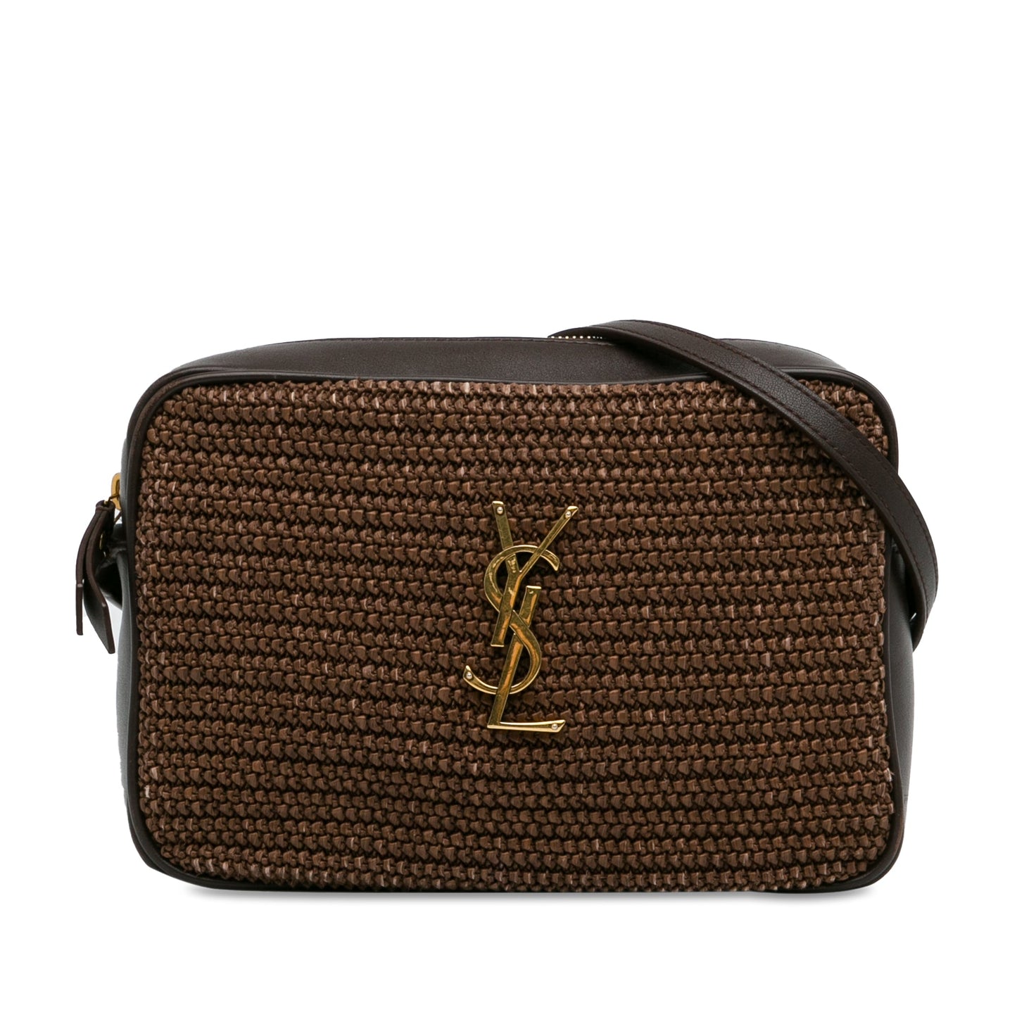 Yves Saint Laurent Lou Camera Bag Brown Raffia