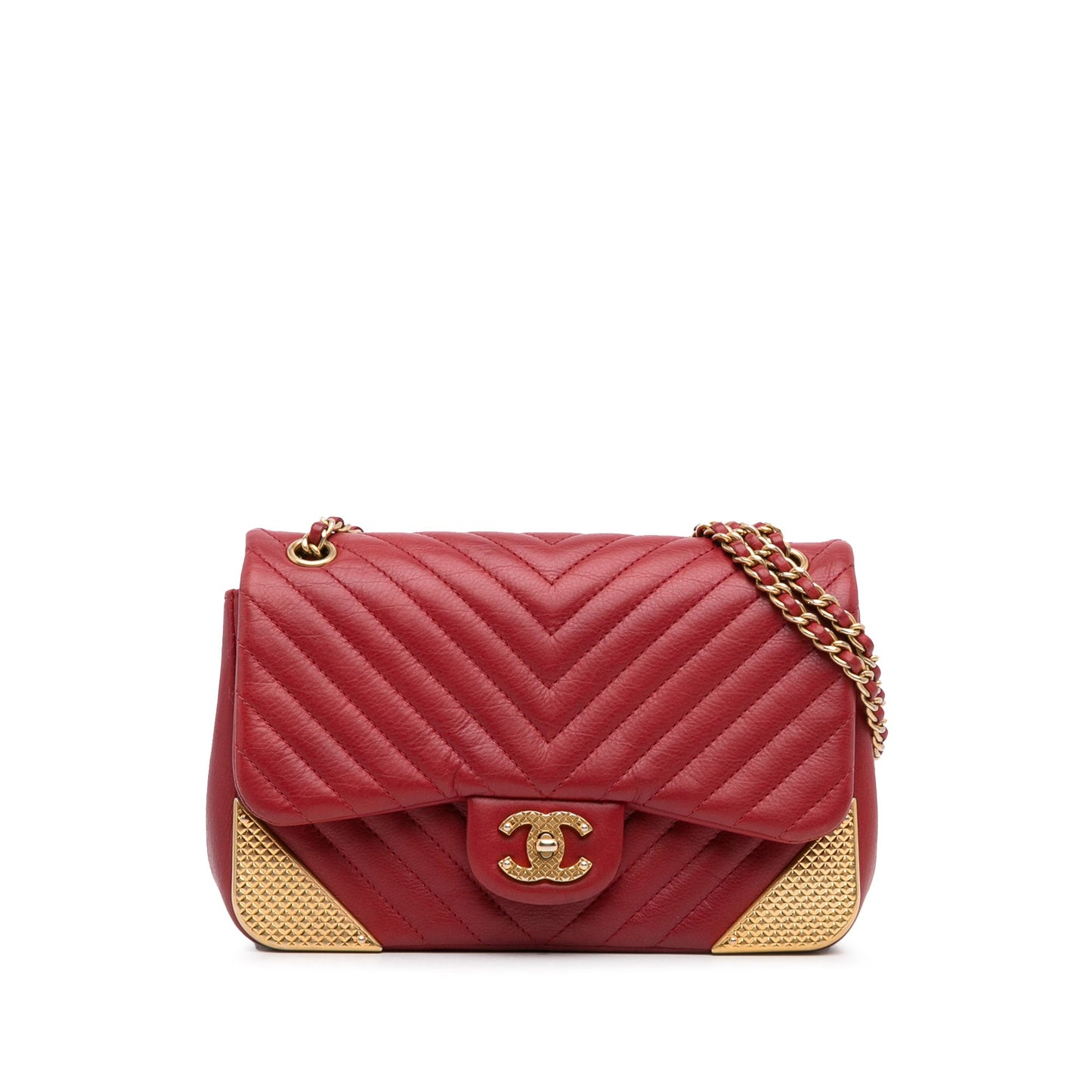 Chanel Rock The Corner Mini Red Calfskin Gold